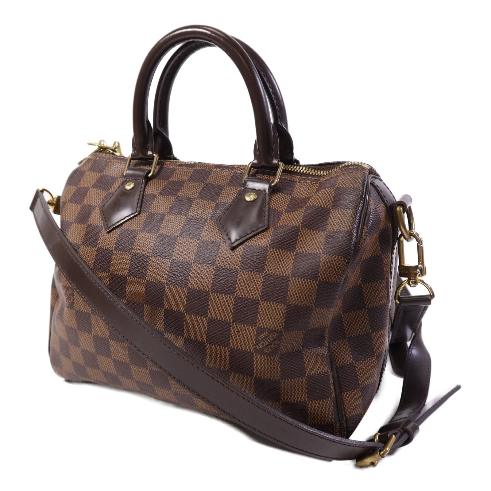 LOUIS VUITTON Damier Ebene Speedy Bandouliere 25手挽袋