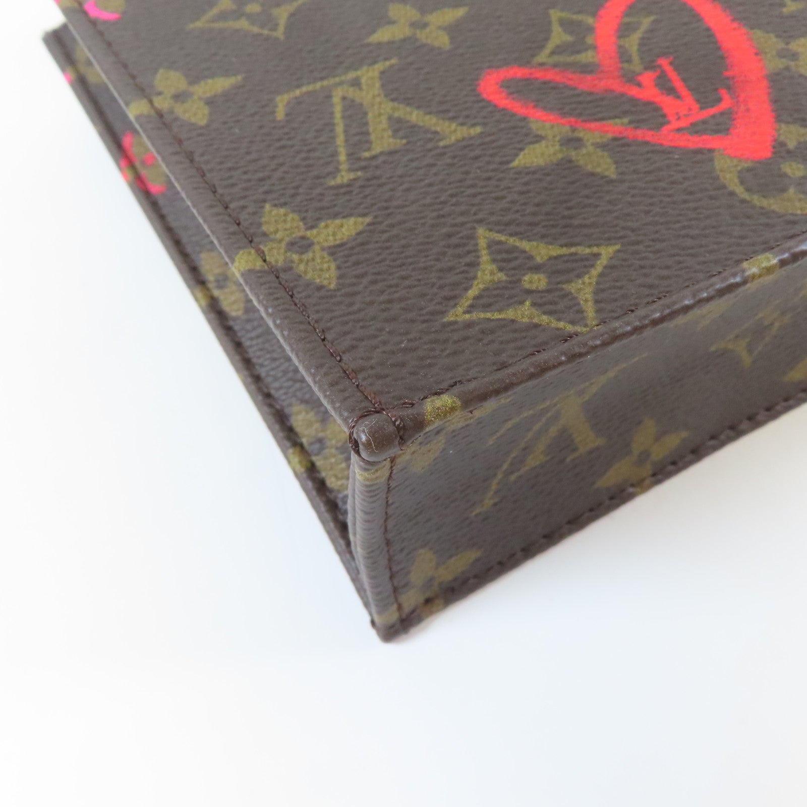 LOUIS VUITTON Monogram Petit Sac Plat金扣手挽肩背兩用袋啡色