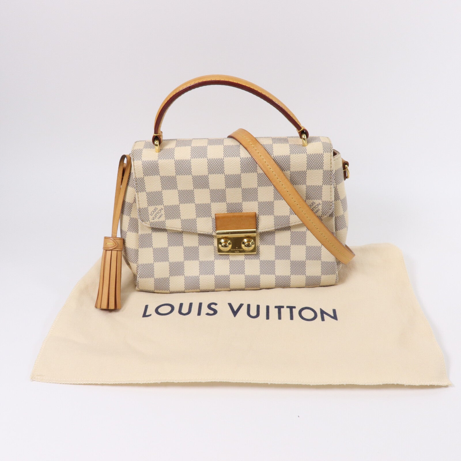 LOUIS VUITTON Damier Croisette手挽肩背兩用袋