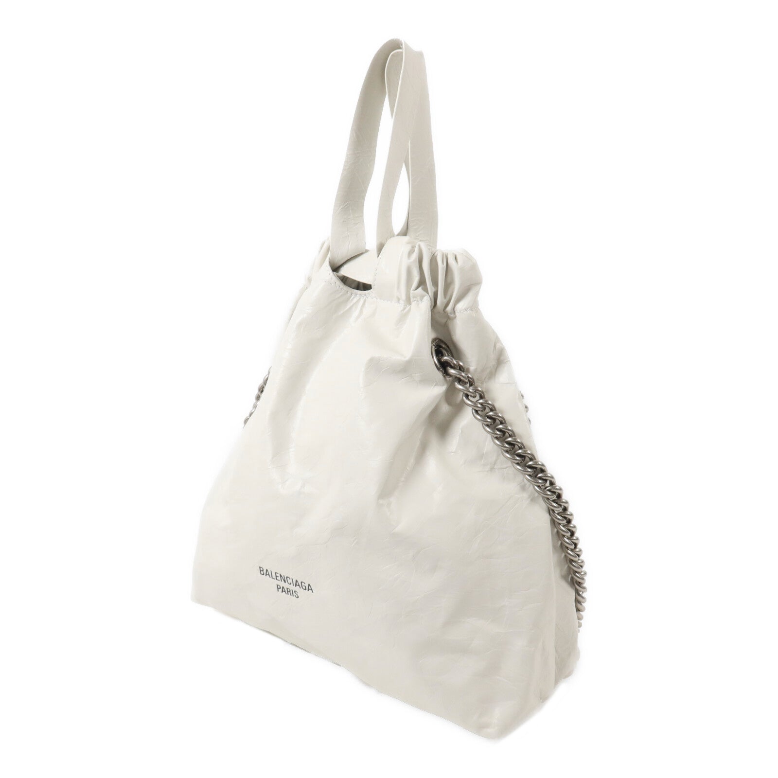 BALENCIAGA 牛皮皮革Crush Tote Small鏈帶手挽肩背兩用袋
