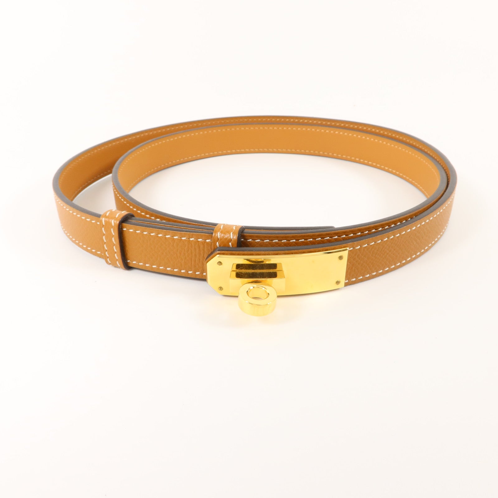 HERMES Epsom皮革Kelly 18 Belt皮帶Gold