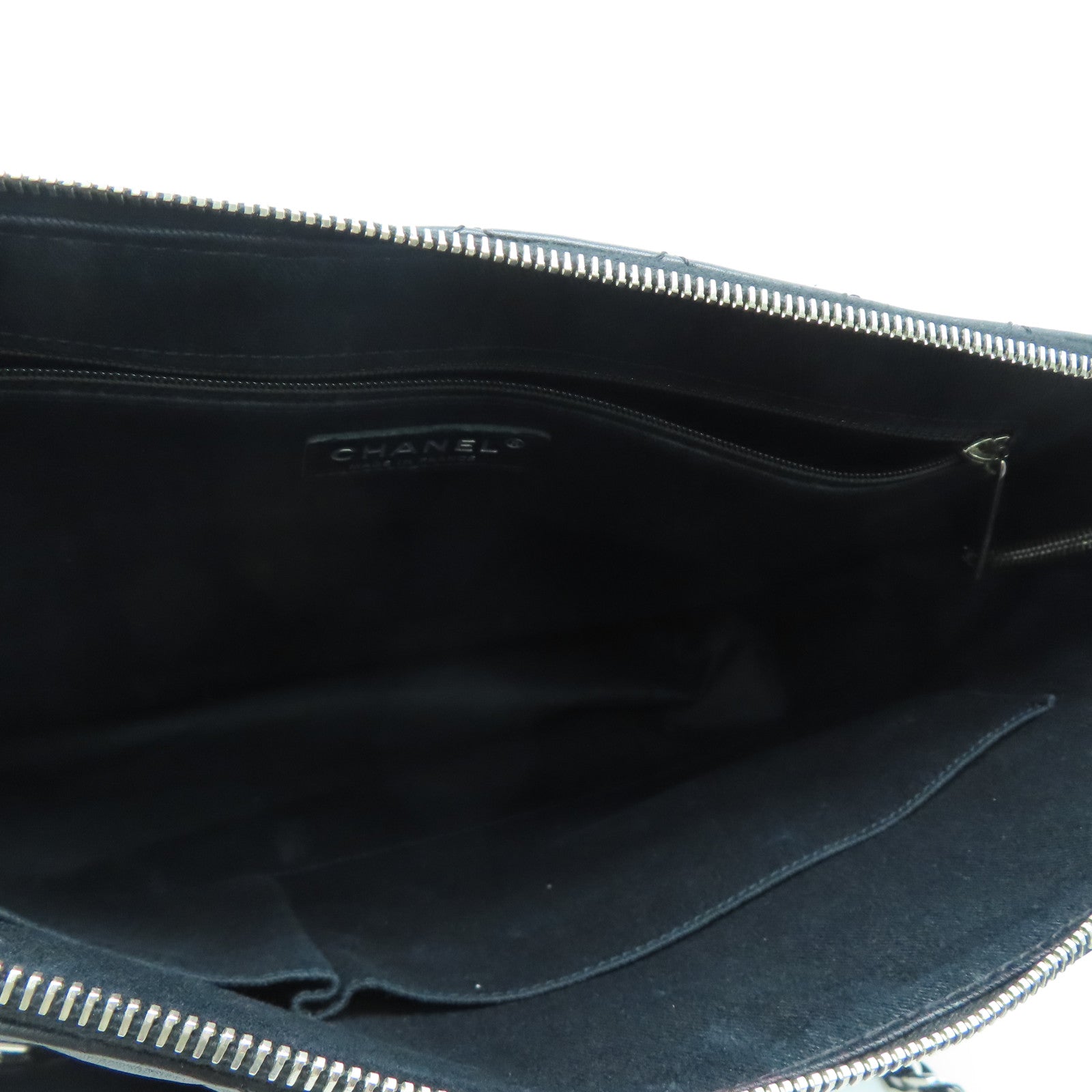 CHANEL 【激減優惠】菱格牛皮皮革Shoulder Bag銀扣鏈帶肩背袋黑色