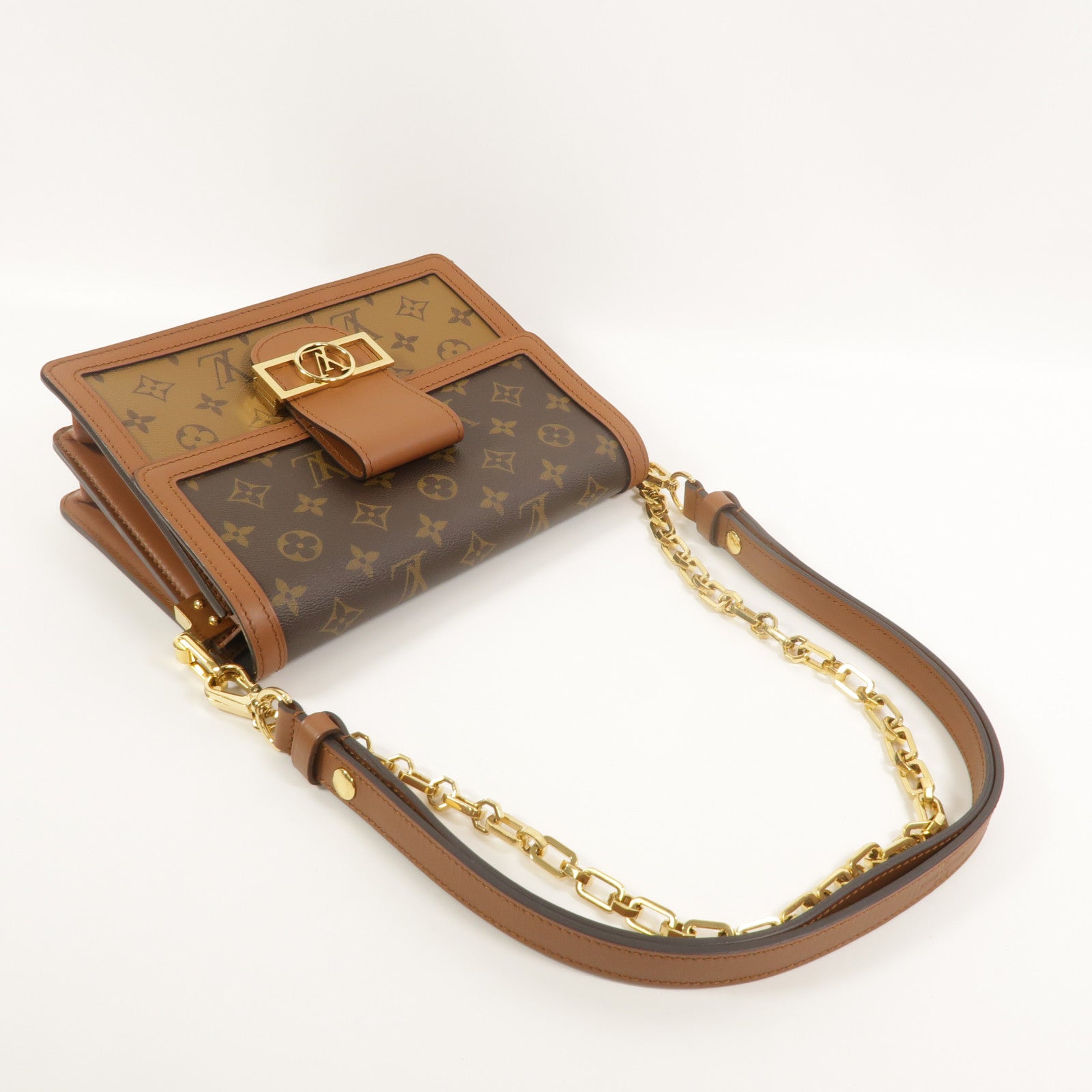 LOUIS VUITTON Monogram/Monogram Reverse Dauphine MM手挽肩背兩用袋