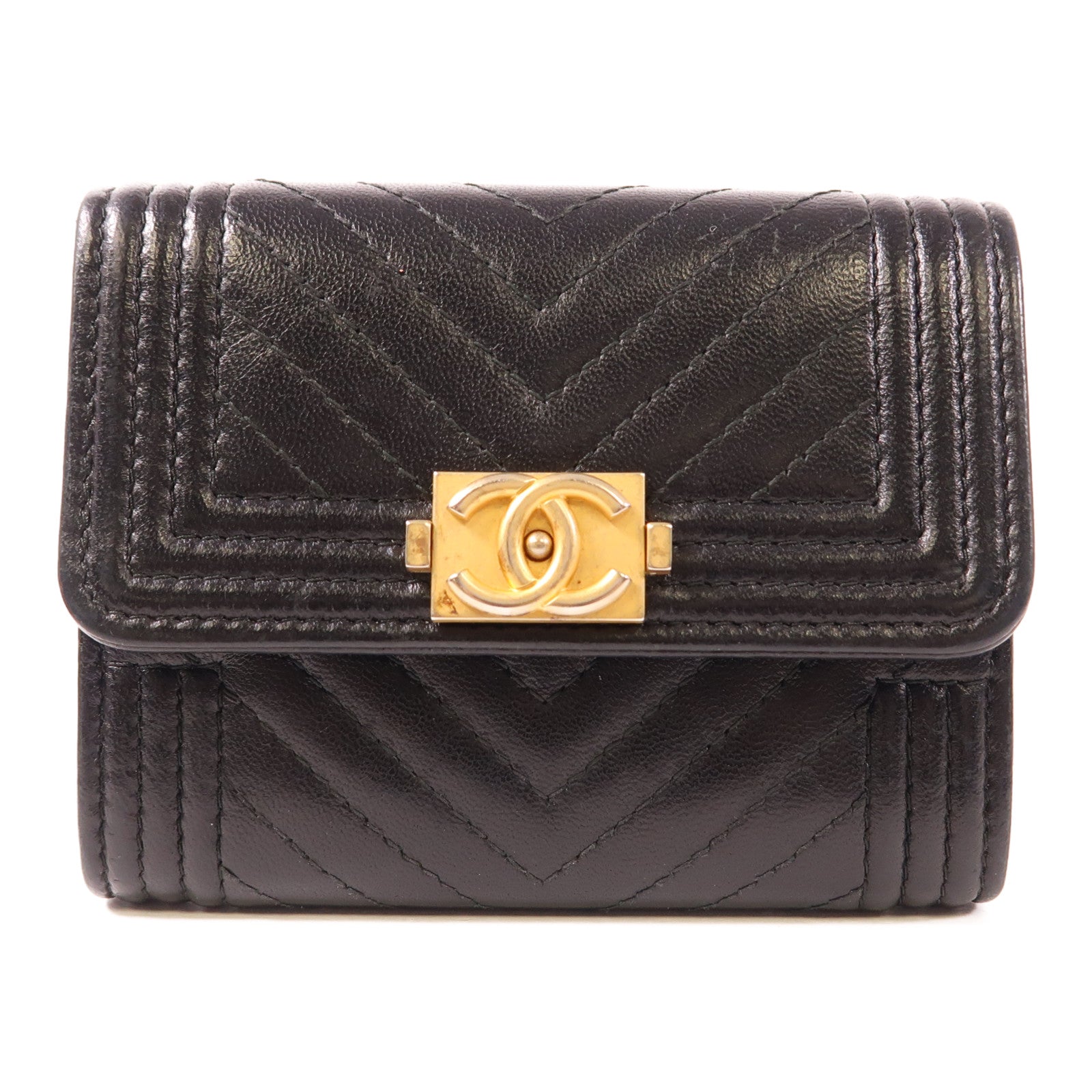 CHANEL 牛皮皮革Card Holder金扣卡片套