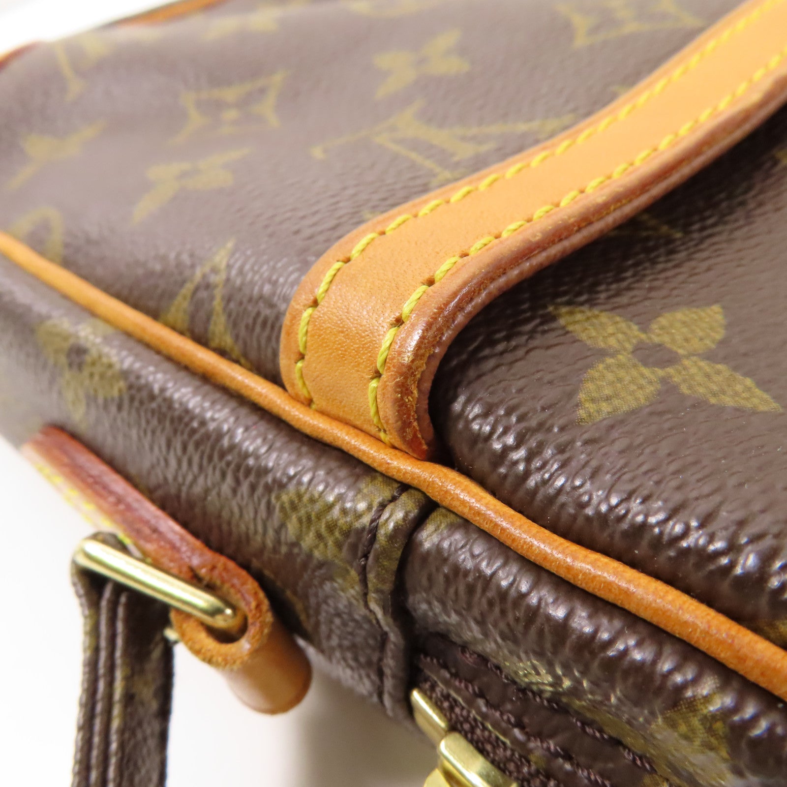 LOUIS VUITTON Monogram Danube金扣肩背袋棕色