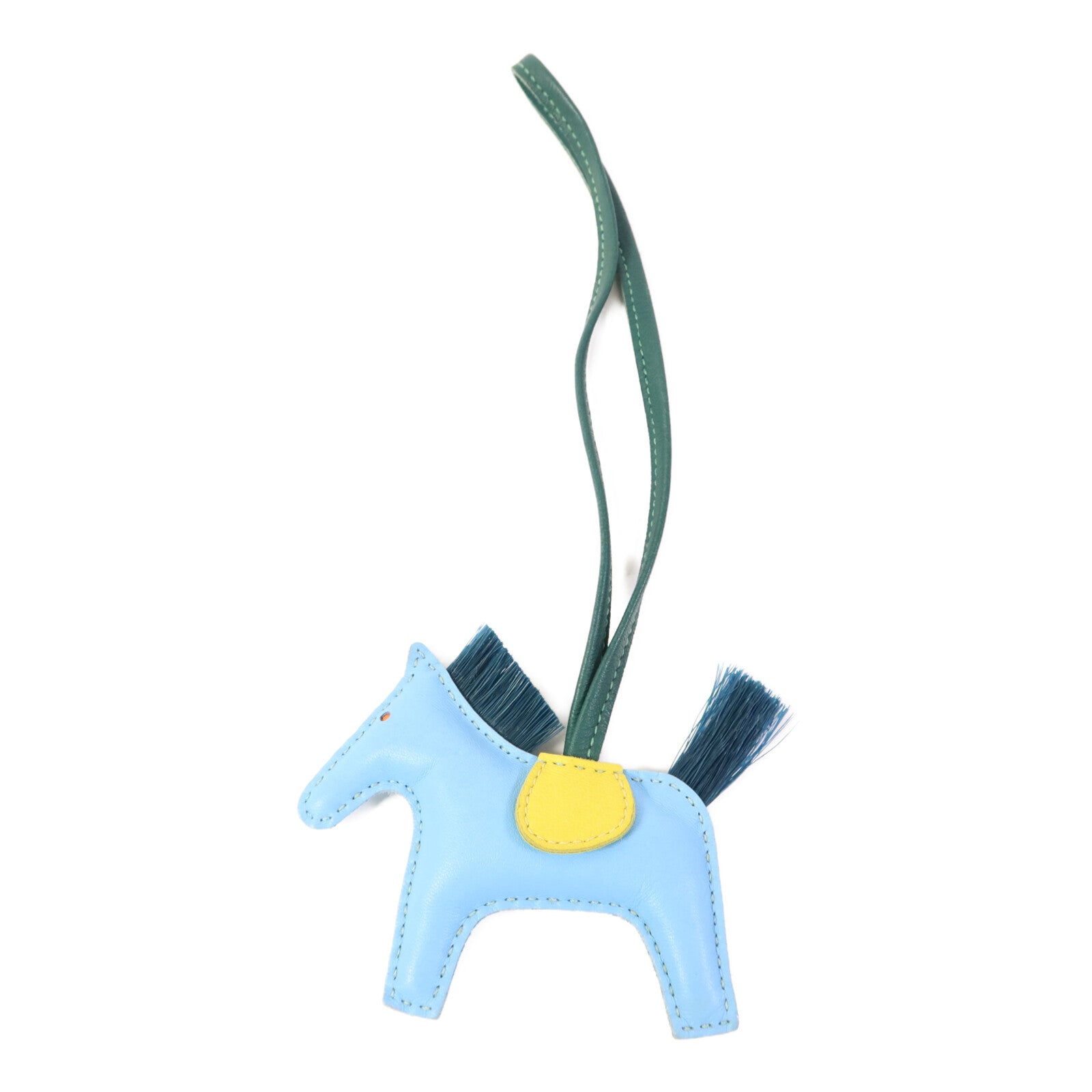 HERMES Milo皮革Rodeo PM掛飾Blue/Green/Yellow