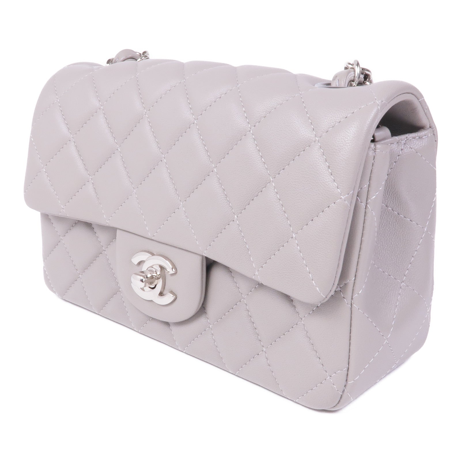 CHANEL 羊皮皮革Classic 20銀扣鏈帶肩背袋