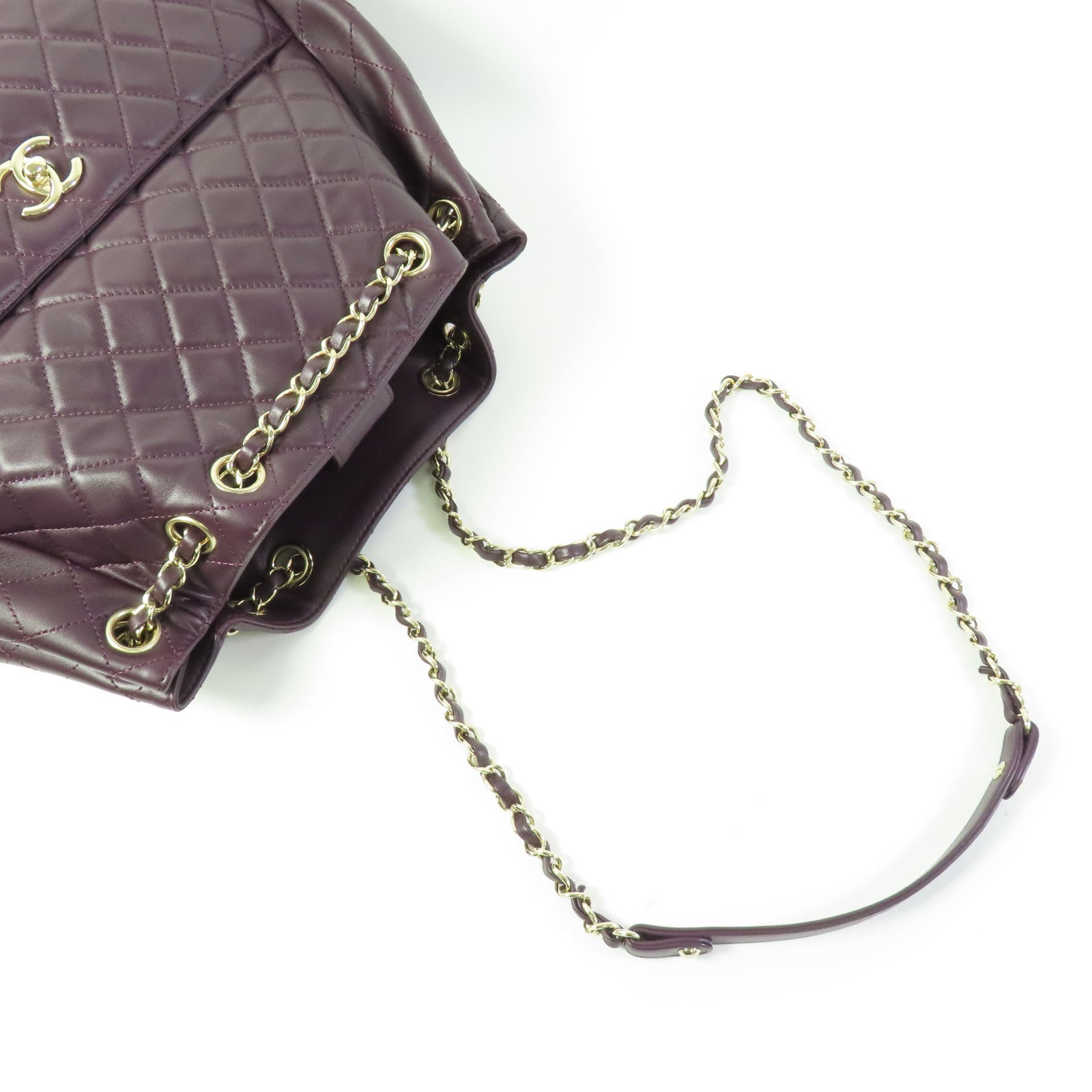 CHANEL 羊皮皮革Shoulder Bag金扣鏈帶肩背袋