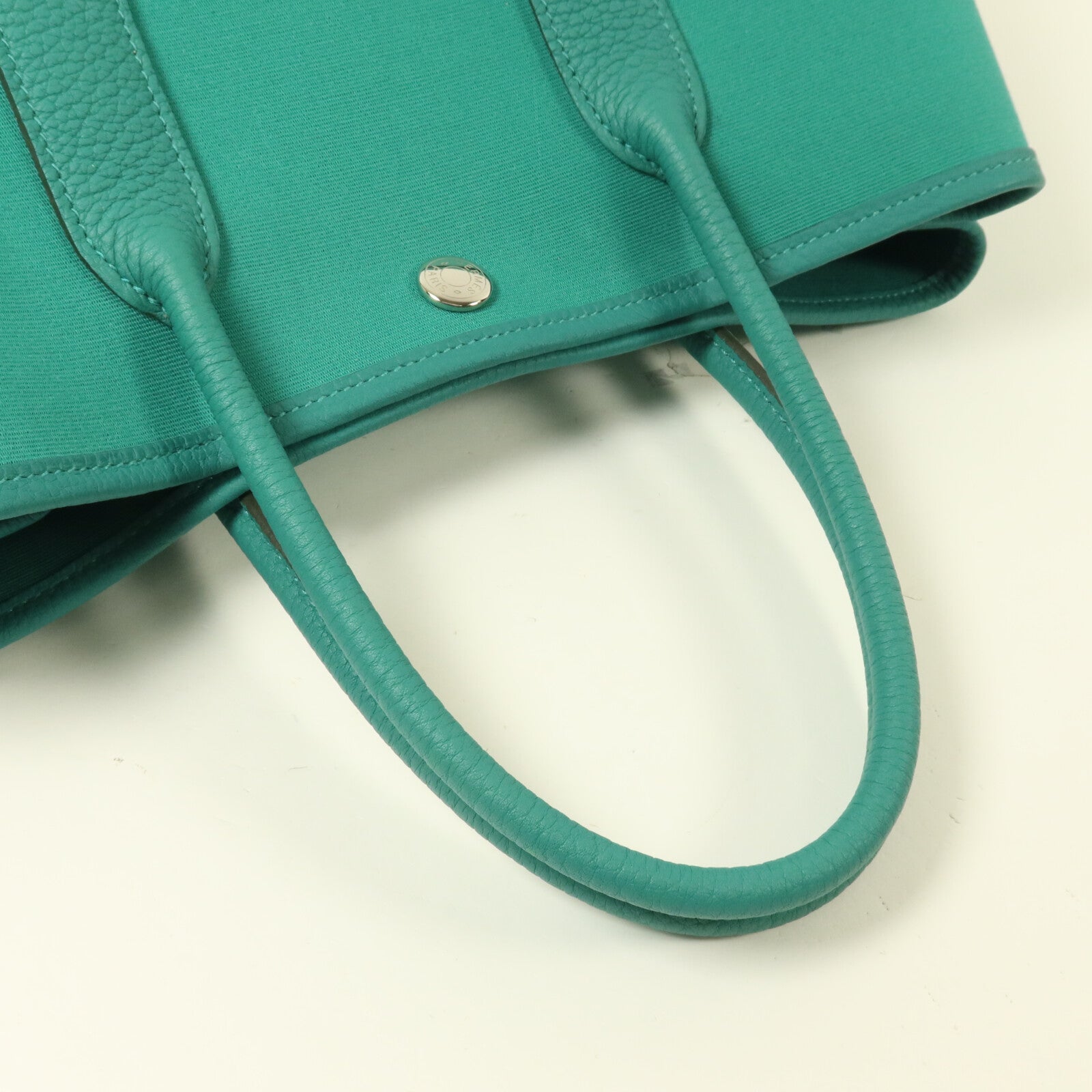 HERMES 帆布Garden Party TPM手挽袋Vert Jade