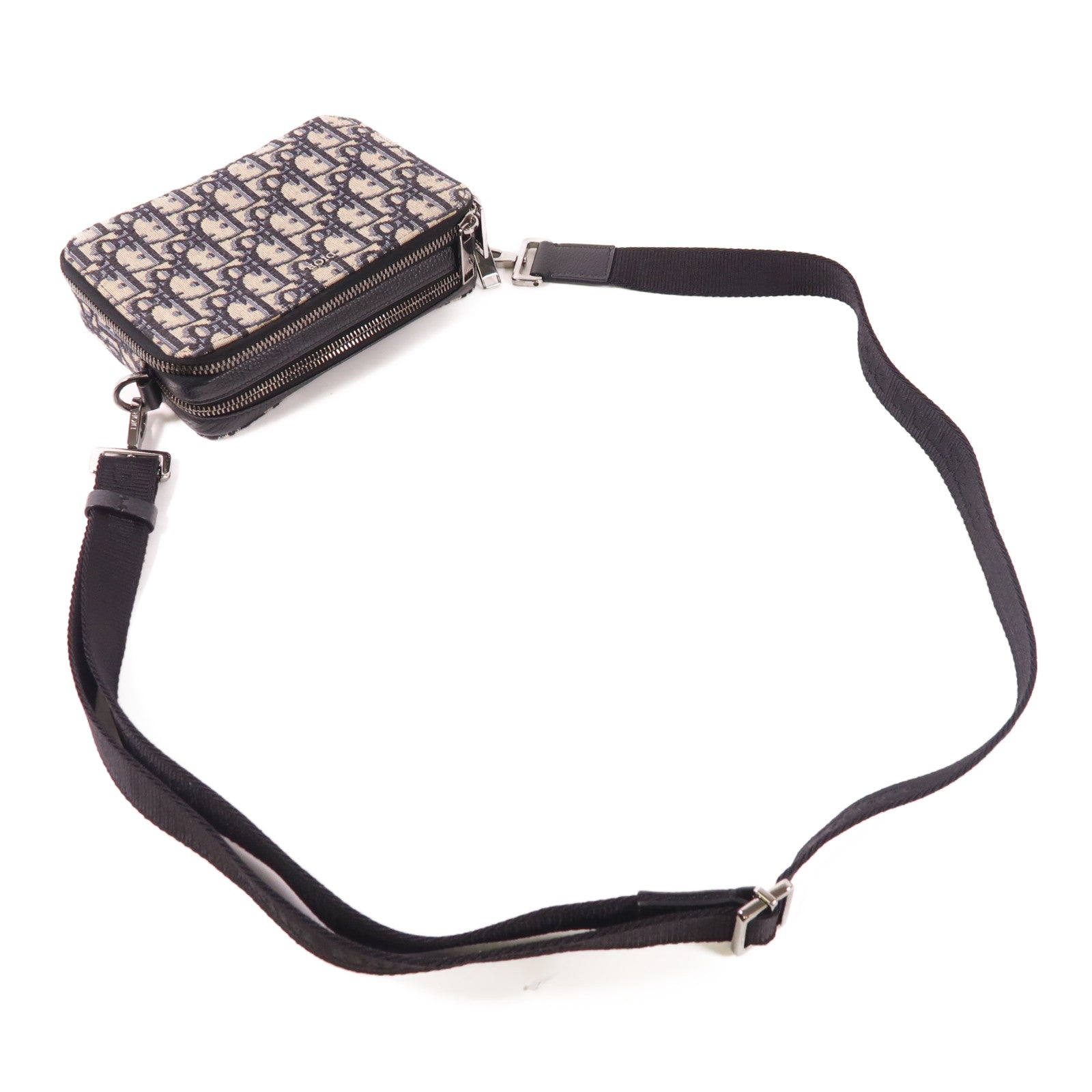 Dior 帆布Oblique Camera銀扣肩背袋