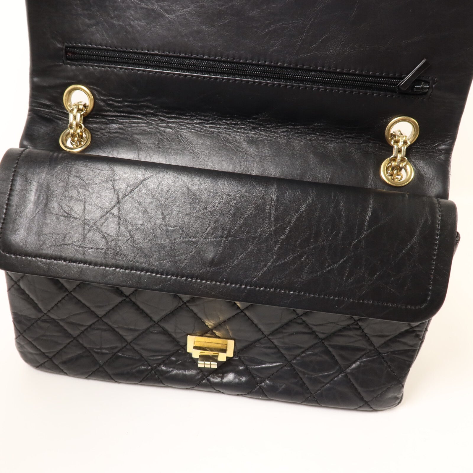 CHANEL 牛皮皮革2.55 Medium鏈帶肩背袋