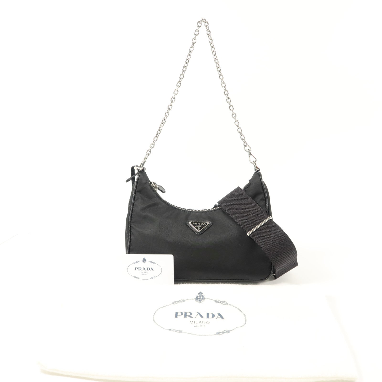 PRADA 尼龍Re-Edition 2005鏈帶肩背袋
