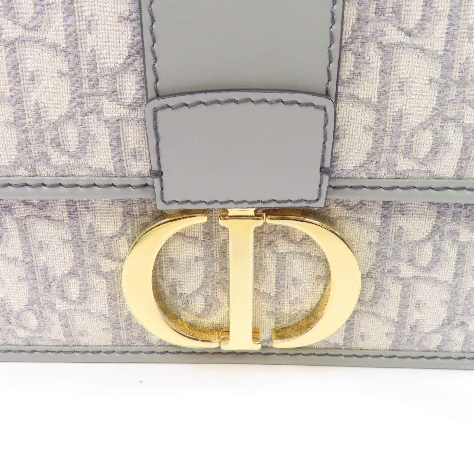 Dior 帆布Montaigne 30金扣肩背袋灰色