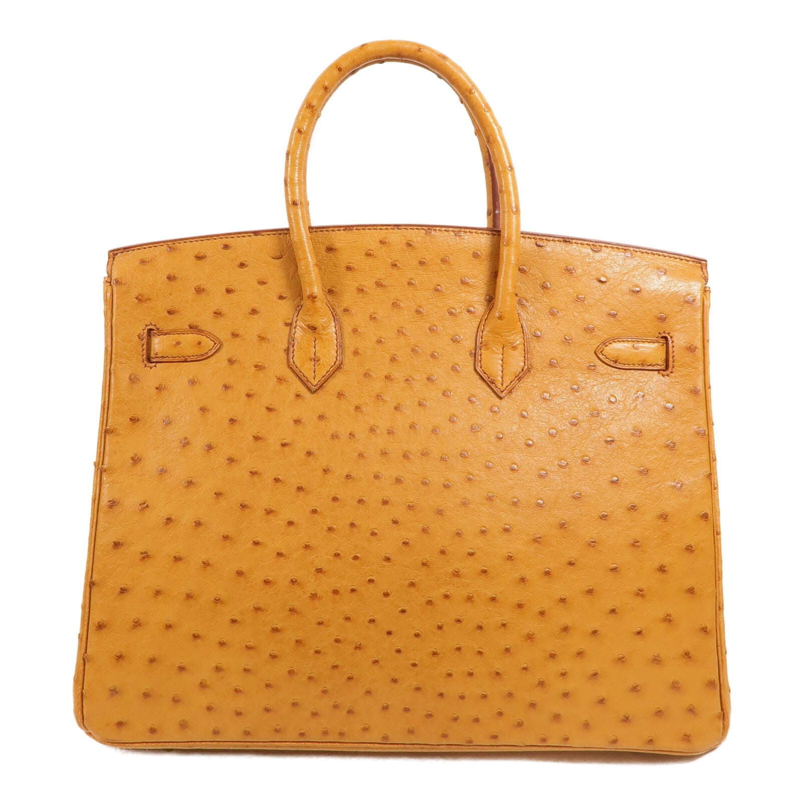 HERMES 鴕鳥皮革Birkin 35手挽袋Gold