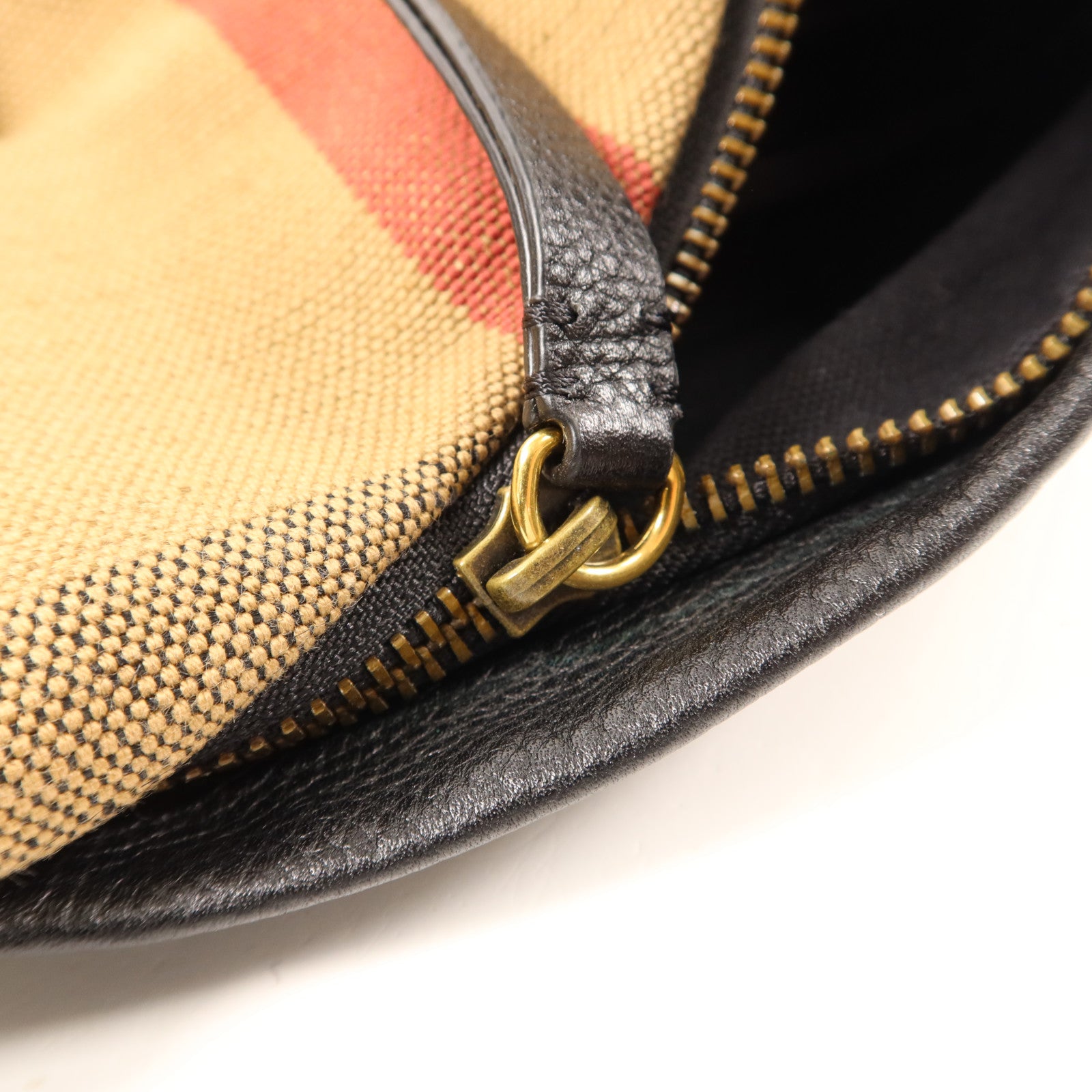 BURBERRY 帆布/牛皮皮革Abbeydale Backpack金扣背包