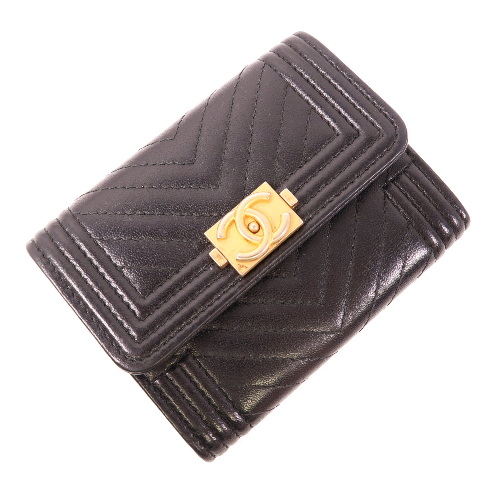 CHANEL 牛皮皮革Card Holder金扣卡片套