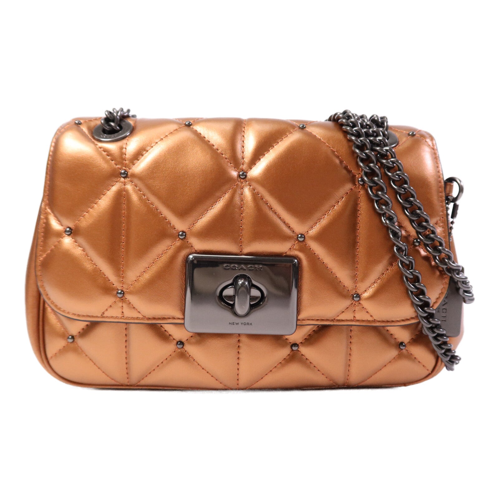 COACH 牛皮皮革Chain Shoulder鏈帶肩背袋