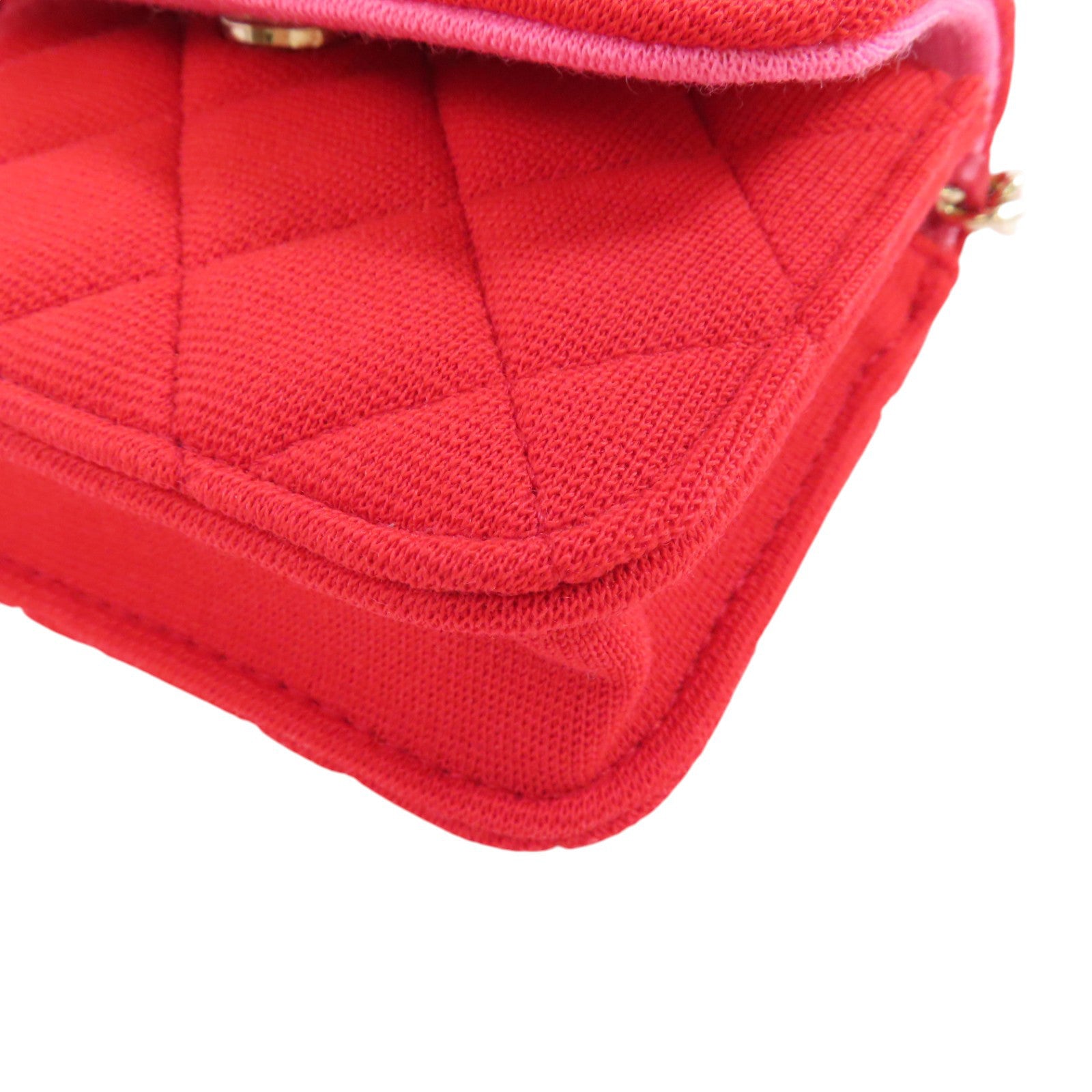 CHANEL 帆布Chain Shoulder Bag金扣鏈帶肩背袋