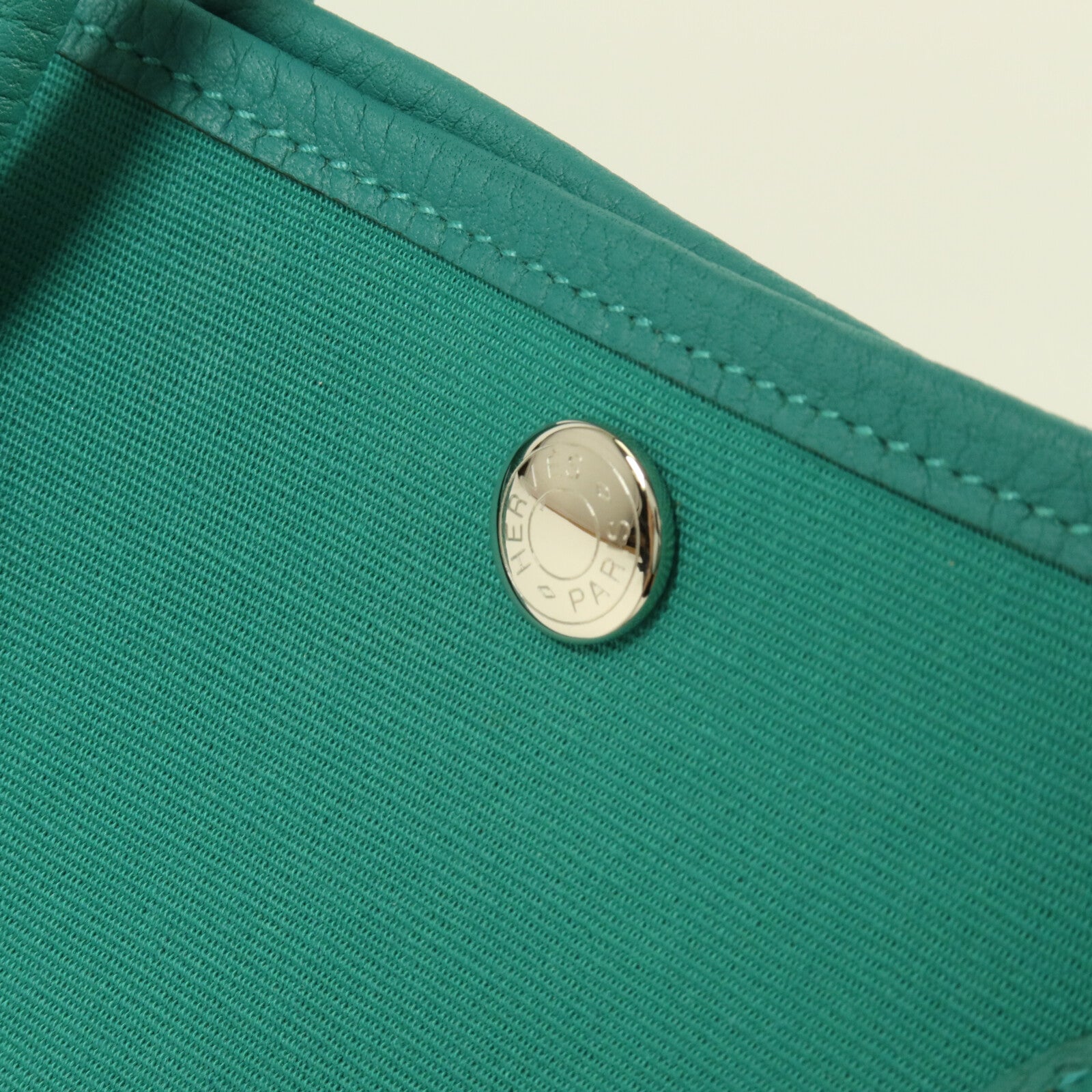 HERMES 帆布Garden Party TPM手挽袋Vert Jade