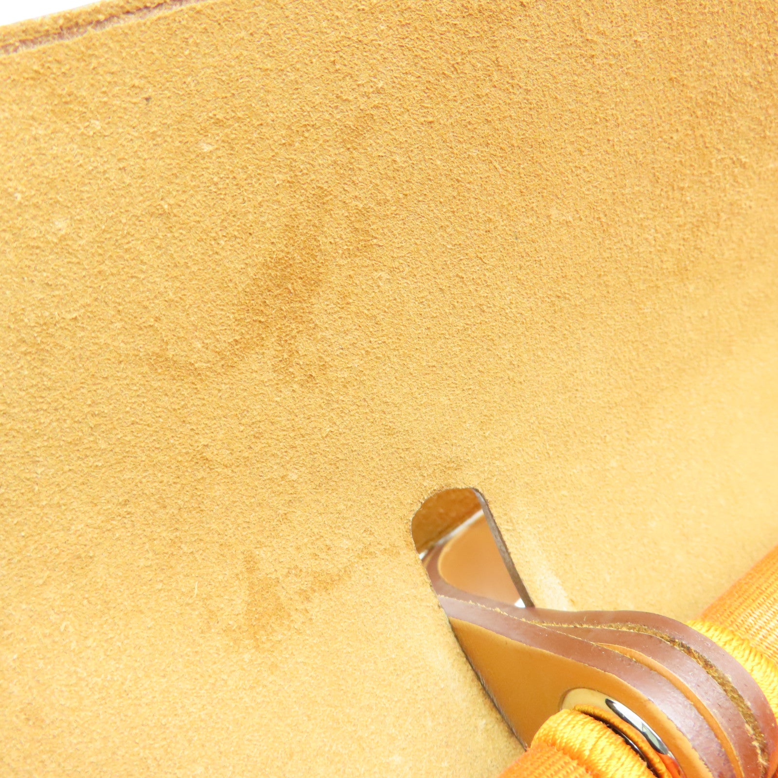 HERMES 帆布Herbag PM银扣手挽肩背两用袋Orange橙色