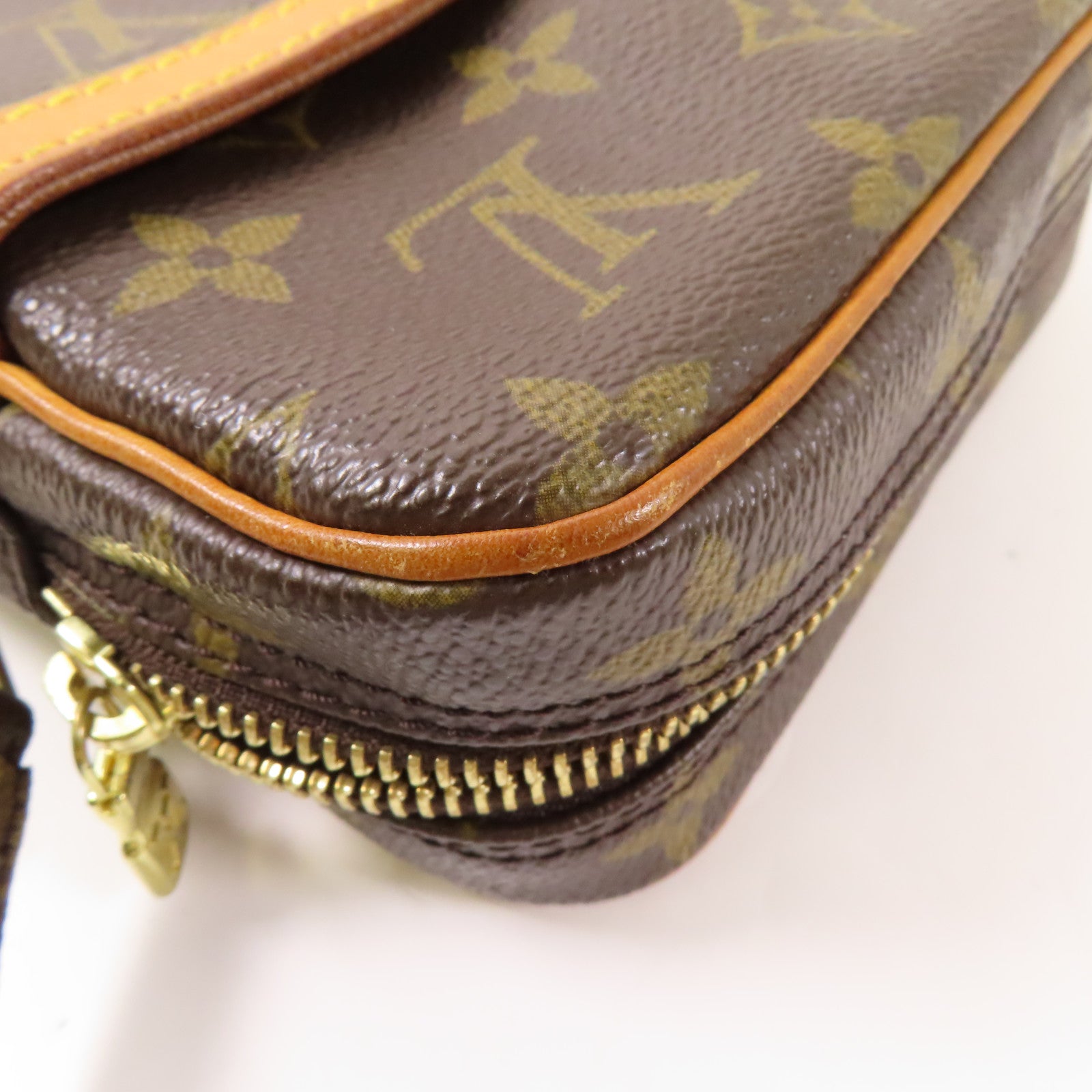 LOUIS VUITTON Monogram Danube金扣肩背袋棕色