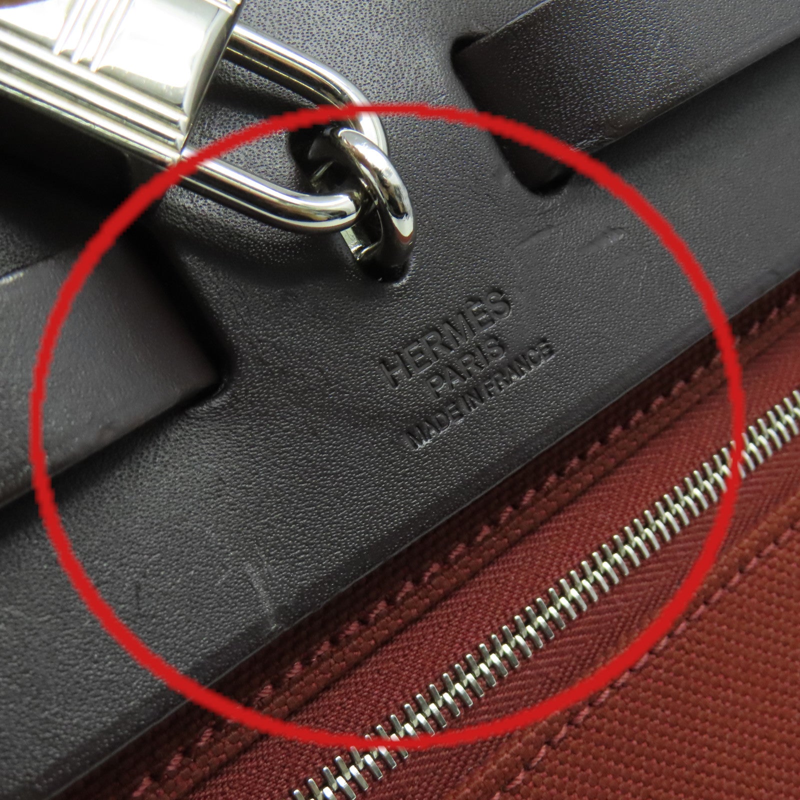 HERMES 帆布Herbag PM 2Way Shoulder Bag銀扣手挽肩背兩用袋Brique磚紅色