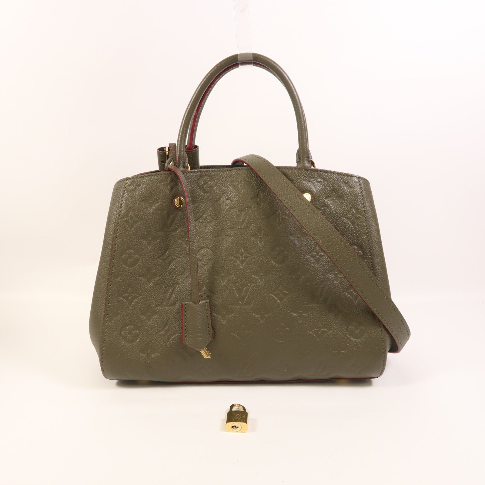 LOUIS VUITTON Monogram Empreinte Montaigne MM金扣手挽肩背兩用袋
