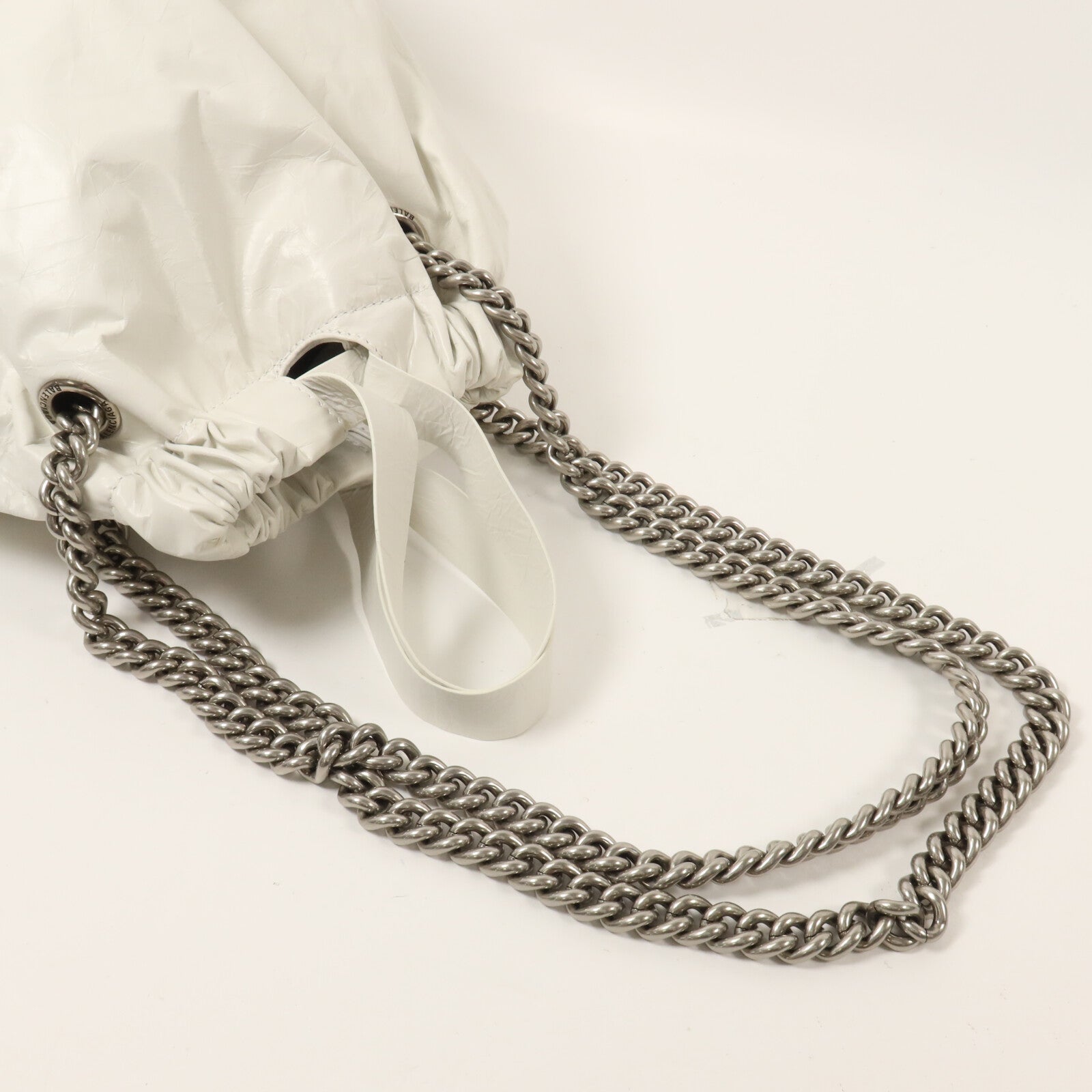 BALENCIAGA 牛皮皮革Crush Tote Small鏈帶手挽肩背兩用袋