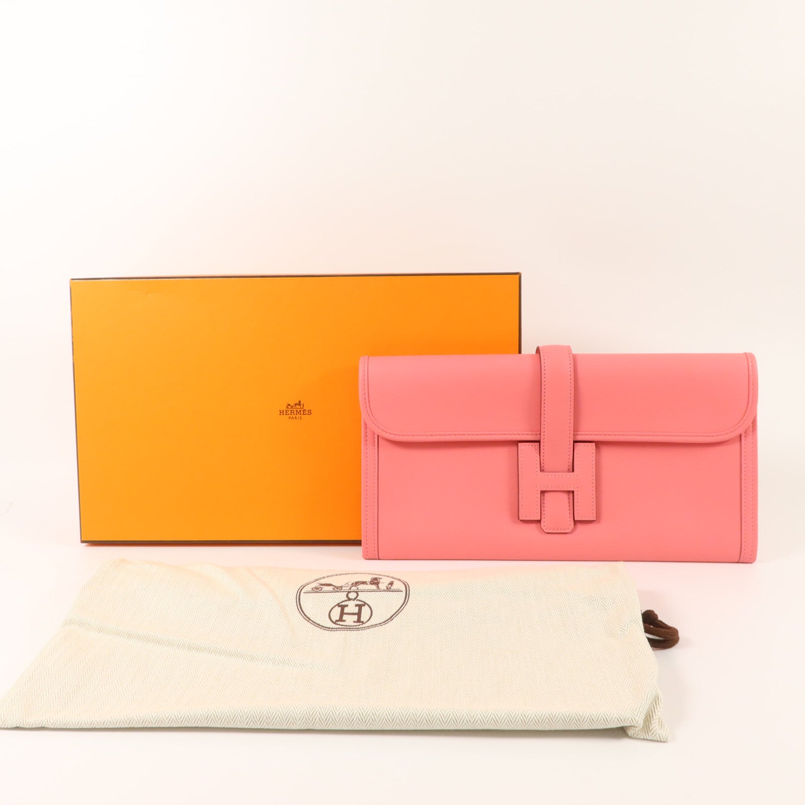 HERMES Swift皮革Jige Elan 29 Clutch手拿包Rose Azalee