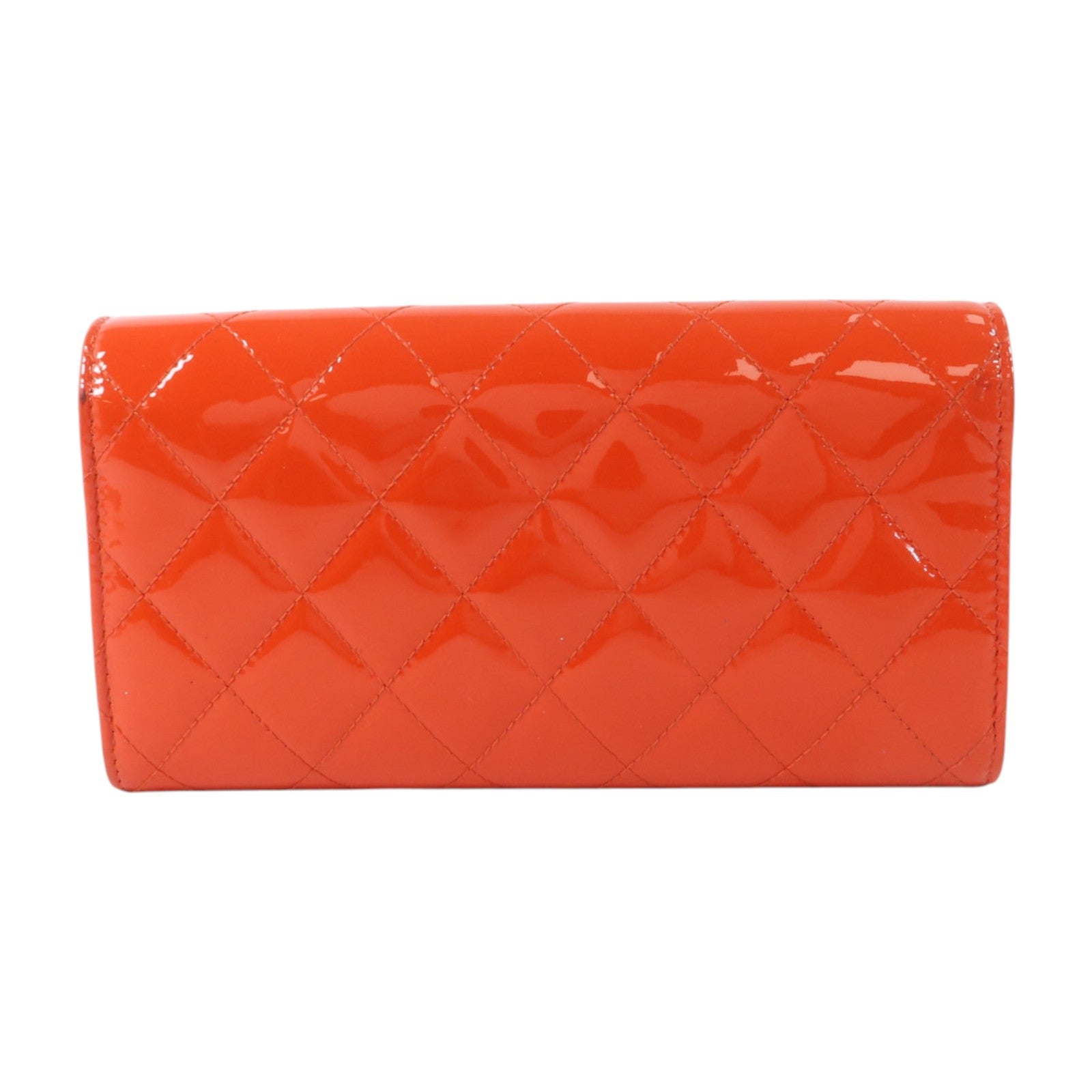 CHANEL 漆皮皮革Long Wallet銀扣長錢包