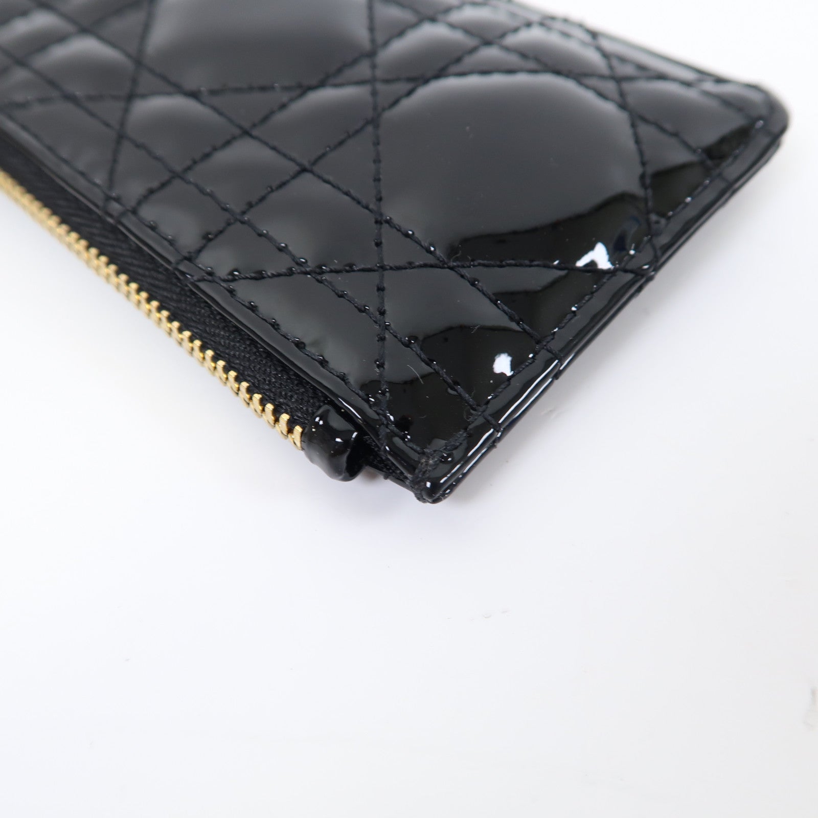 Dior 漆皮皮革Lady Dior Key Case金扣鎖匙包黑色