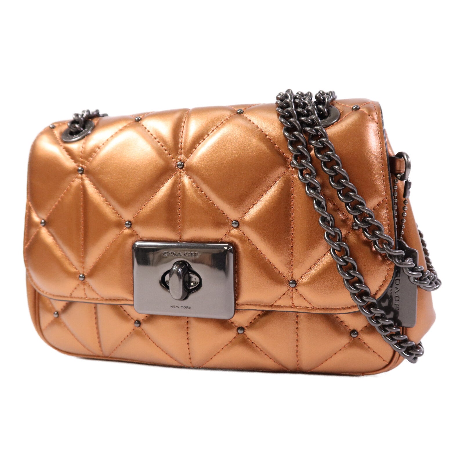 COACH 牛皮皮革Chain Shoulder鏈帶肩背袋