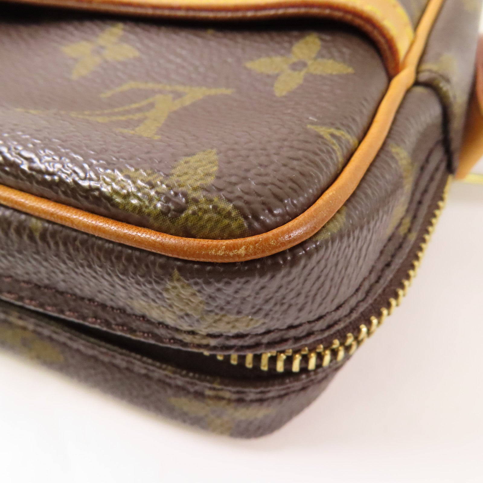 LOUIS VUITTON Monogram Danube金扣肩背袋棕色