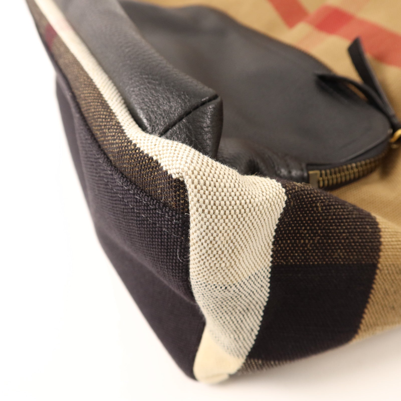 BURBERRY 帆布/牛皮皮革Abbeydale Backpack金扣背包