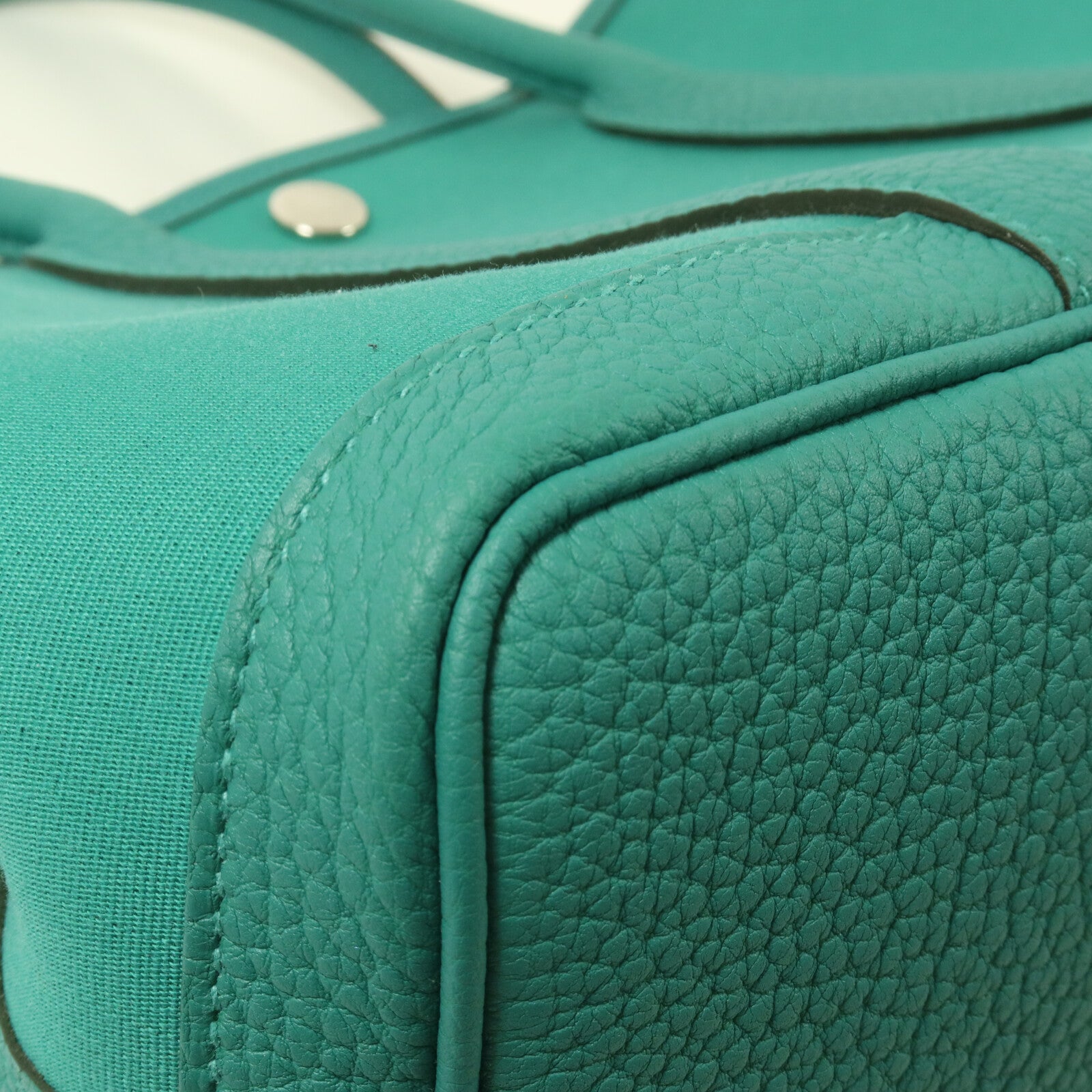 HERMES 帆布Garden Party TPM手挽袋Vert Jade