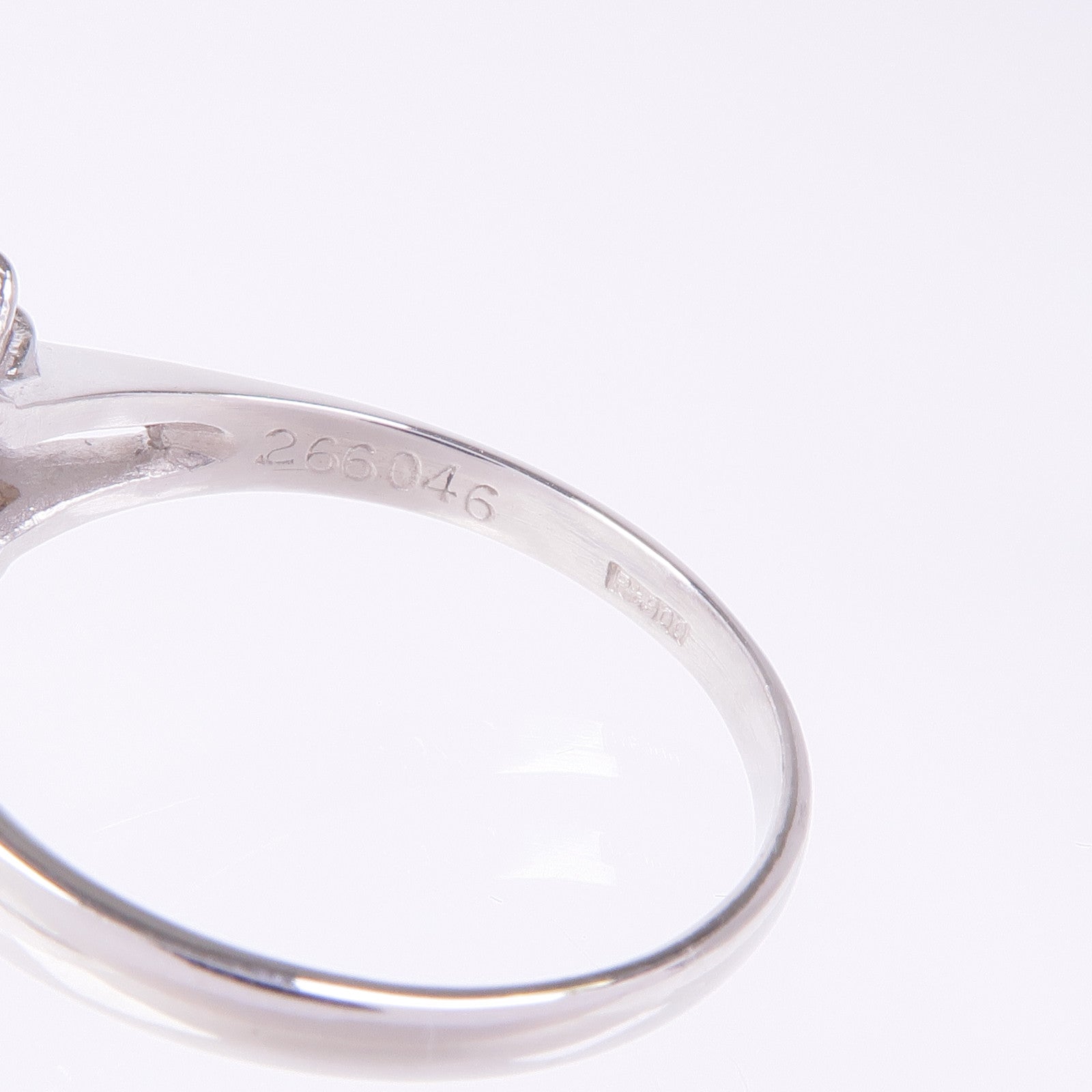 JEWELRY PT900鉑金Cats Eye Diamond Ring貓眼石/鑽石戒指US#9.5