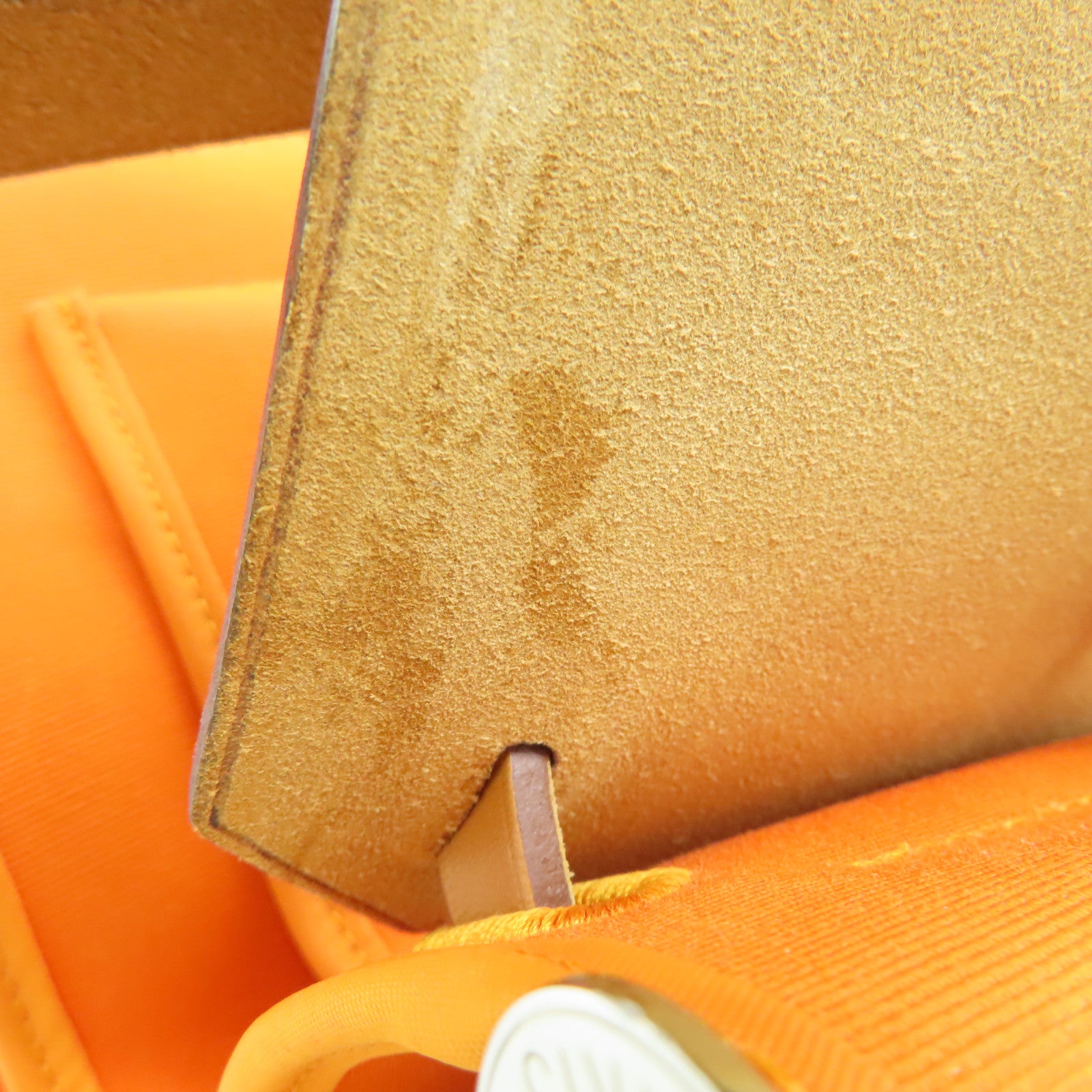 HERMES 帆布Herbag PM银扣手挽肩背两用袋Orange橙色