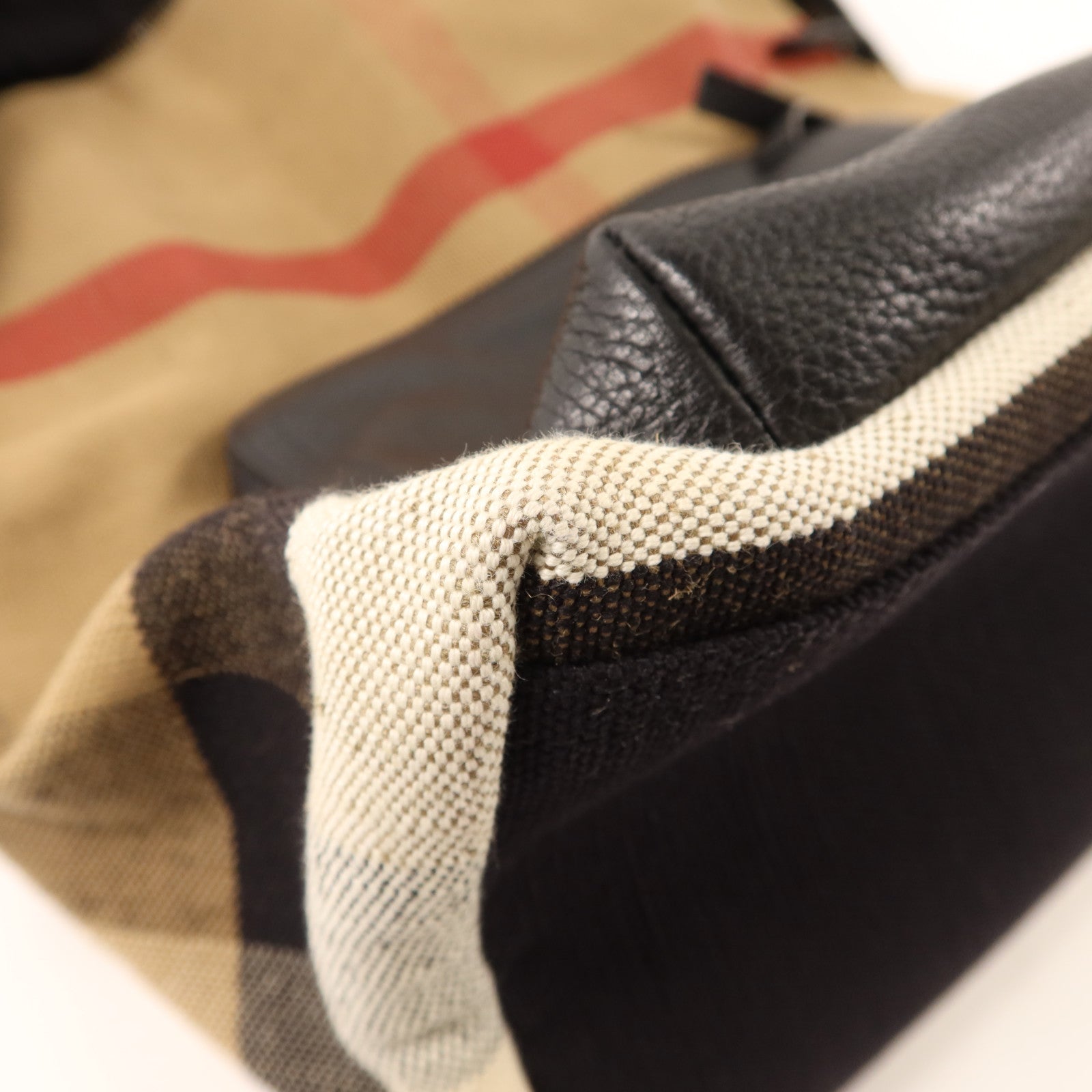 BURBERRY 帆布/牛皮皮革Abbeydale Backpack金扣背包