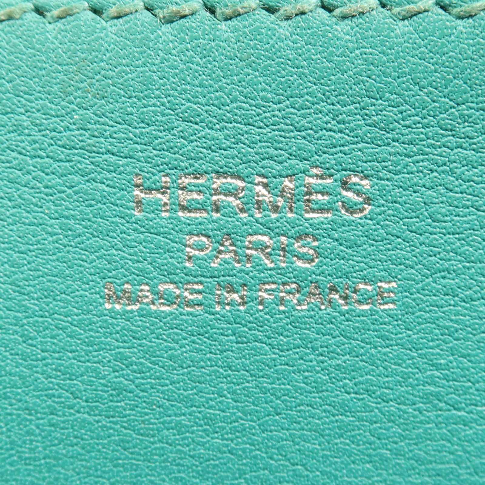 HERMES Swift皮革Halzan Mini銀扣鏈帶肩背袋Bleu Paon