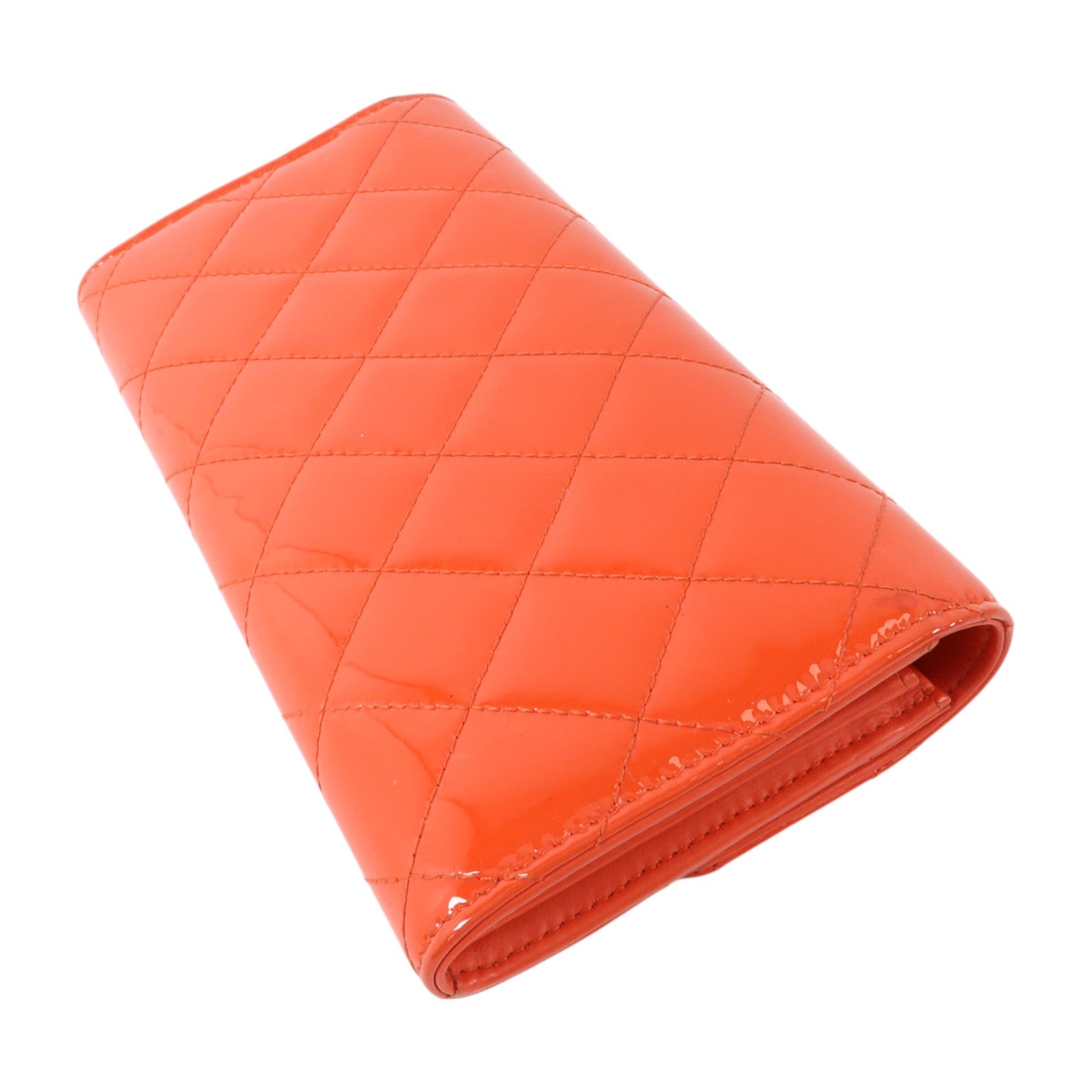 CHANEL 漆皮皮革Long Wallet銀扣長錢包