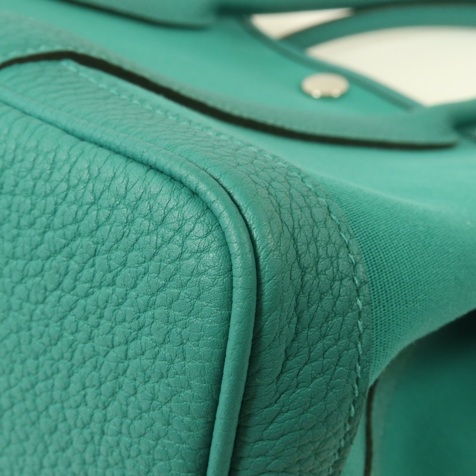 HERMES 帆布Garden Party TPM手挽袋Vert Jade