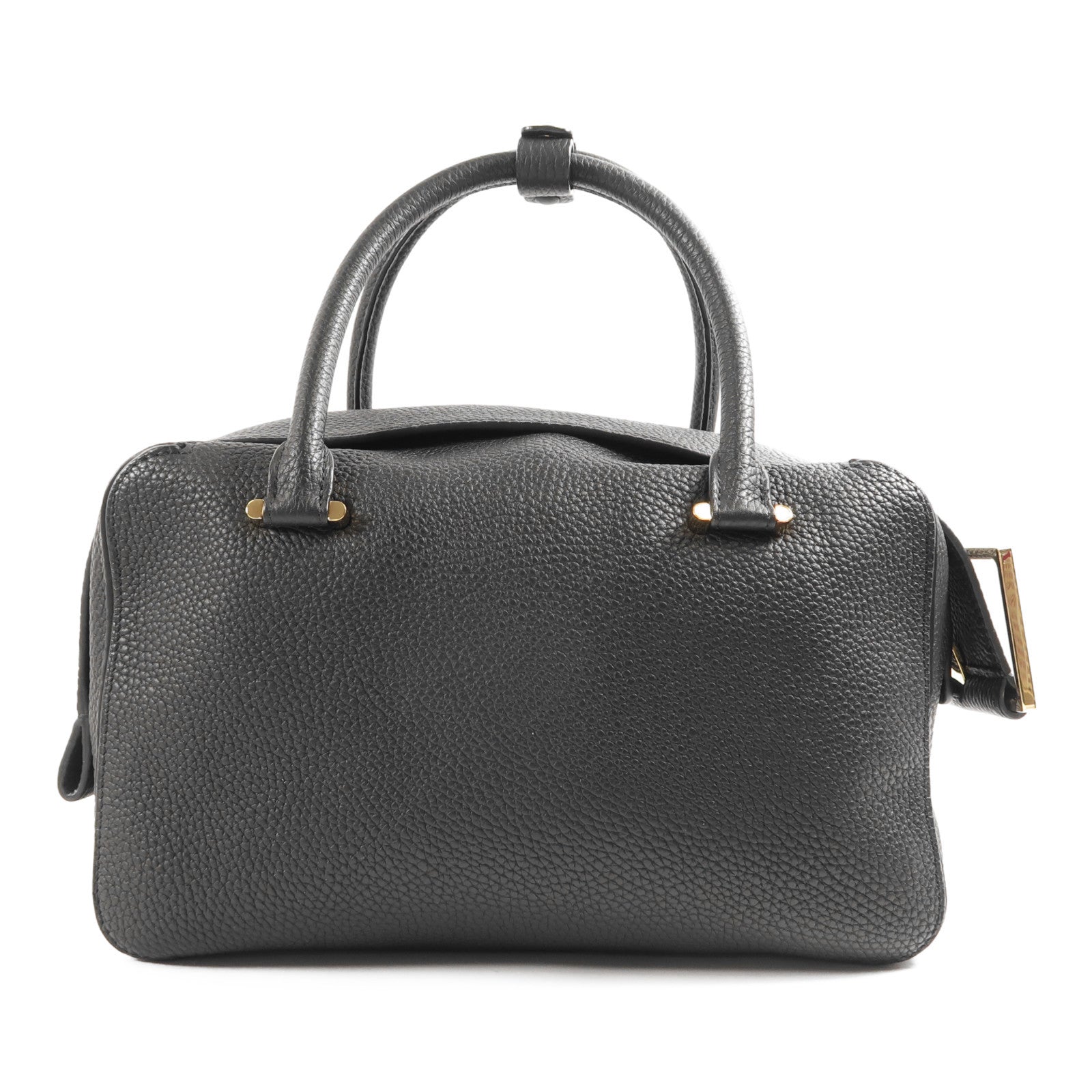 Delvaux GHW Cool Box MM 2 Way Shoulder Bag Handbag Calfskin Leather Black