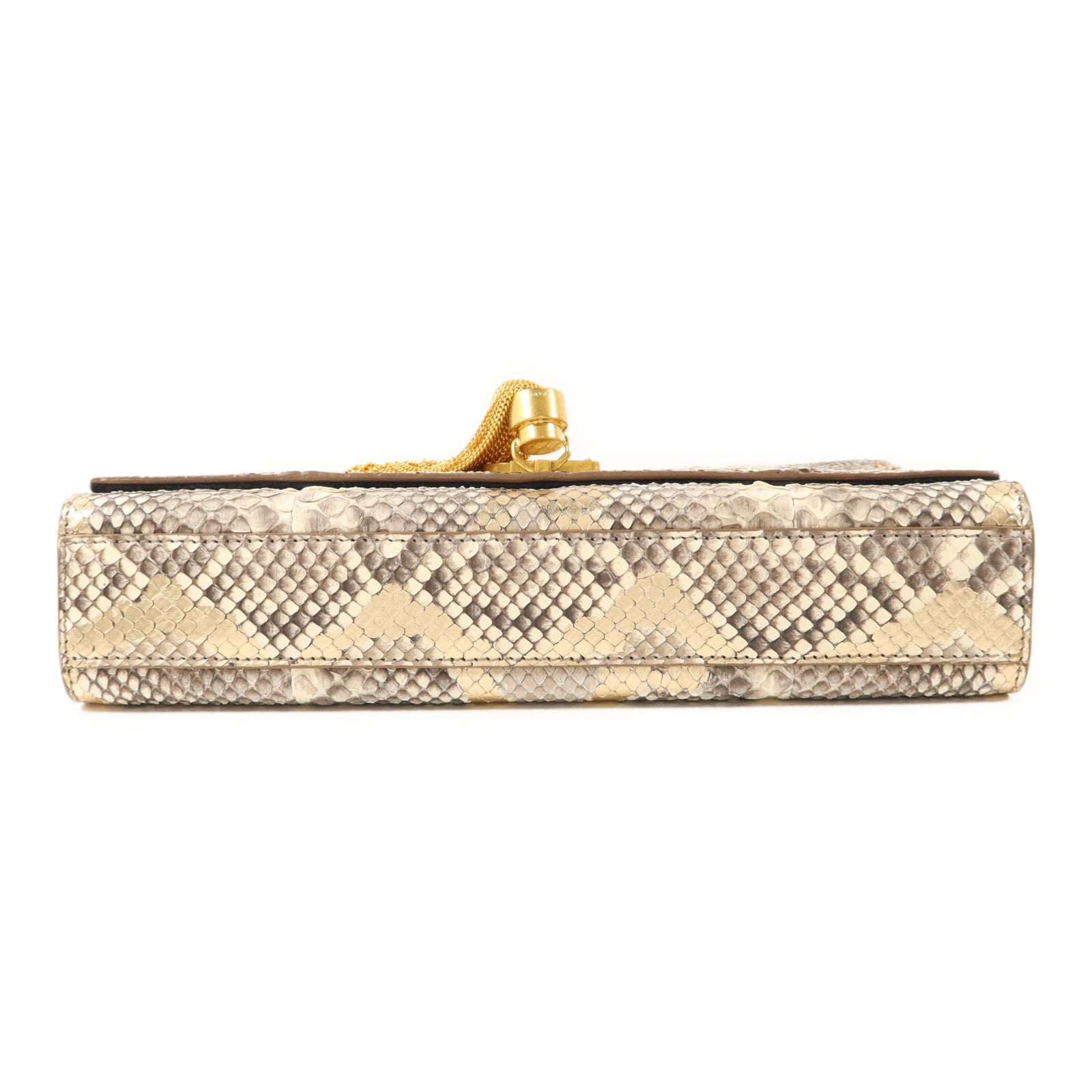 SAINT LAURENT 蛇皮皮革Kate Medium Tassel Bag金扣鏈帶肩背袋