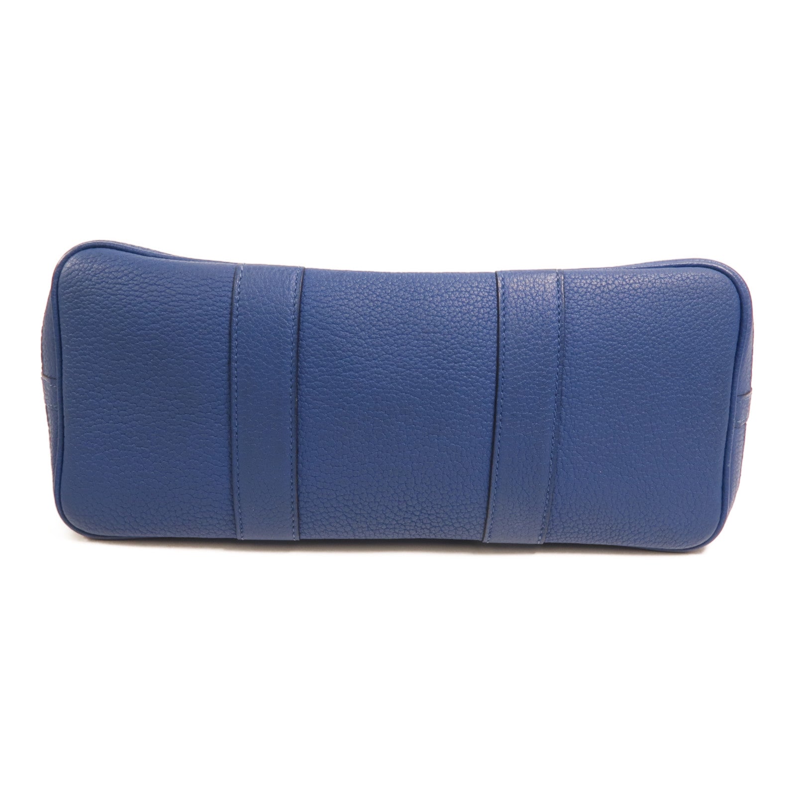 HERMES 帆布Garden Party TPM銀扣手挽袋Bleu France