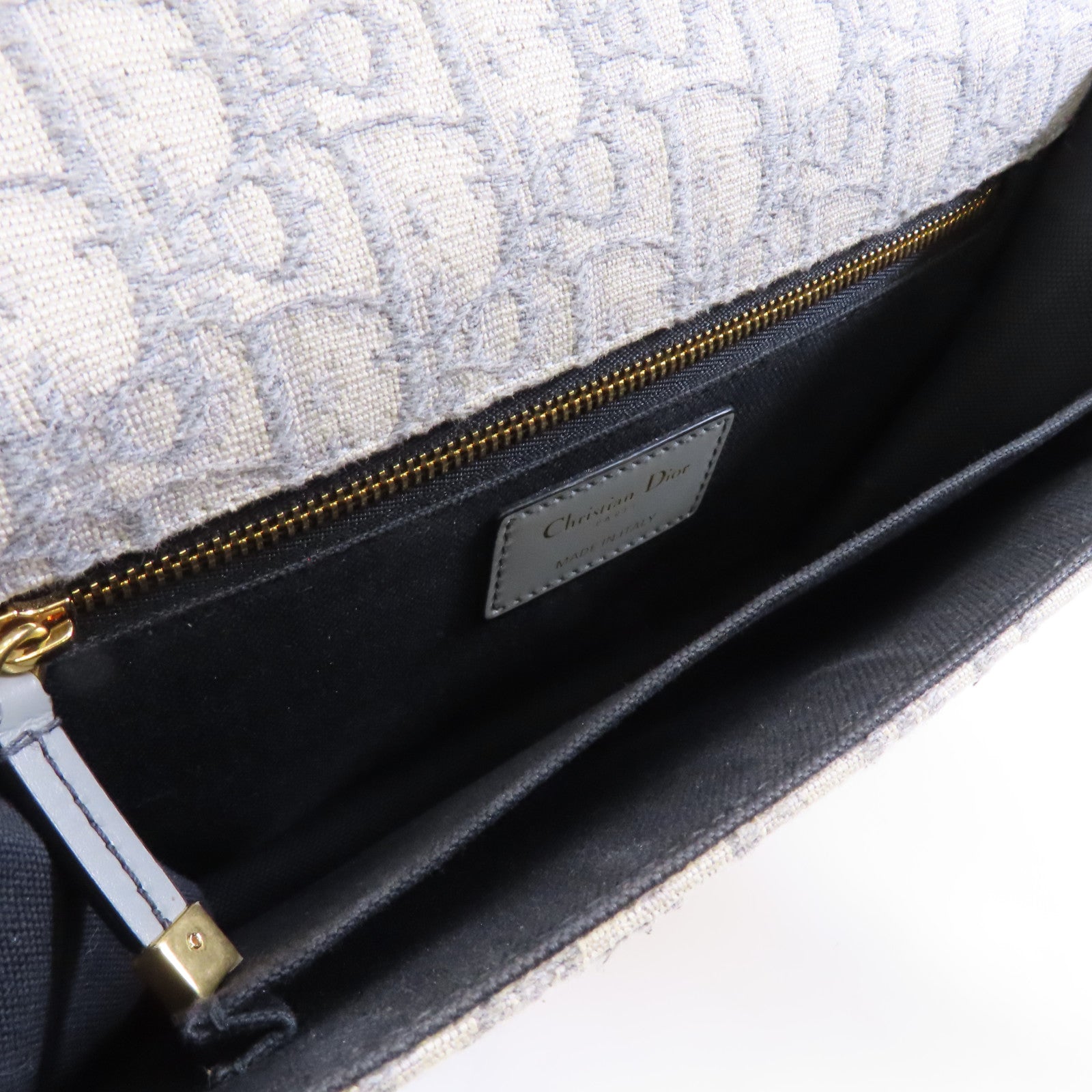 Dior 帆布Montaigne 30金扣肩背袋灰色