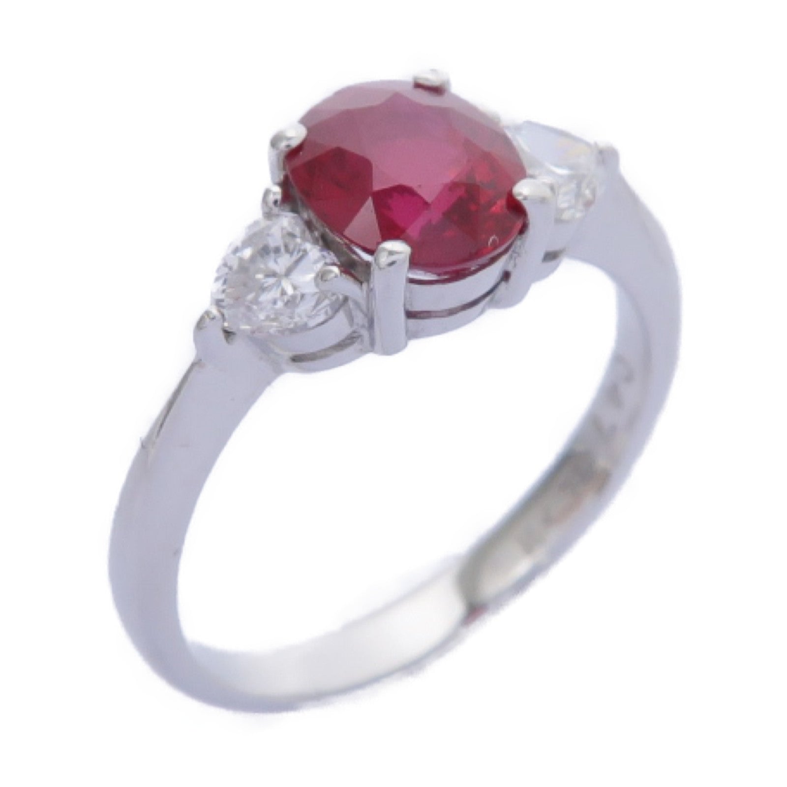 JEWELRY 18K白金Ruby/Diamond Ring 1.51ct紅寶石/0.47ct鑽石戒指US#6