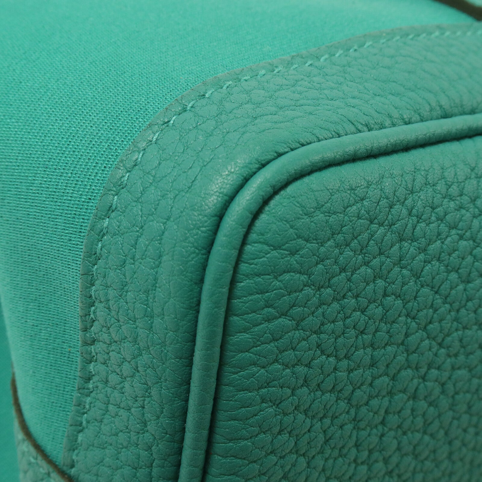 HERMES 帆布Garden Party TPM手挽袋Vert Jade