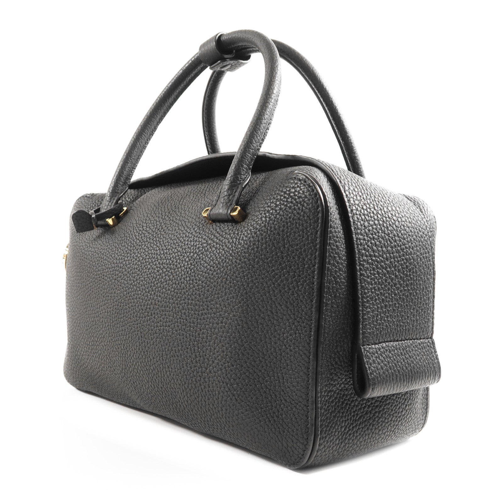 Delvaux GHW Cool Box MM 2 Way Shoulder Bag Handbag Calfskin Leather Black