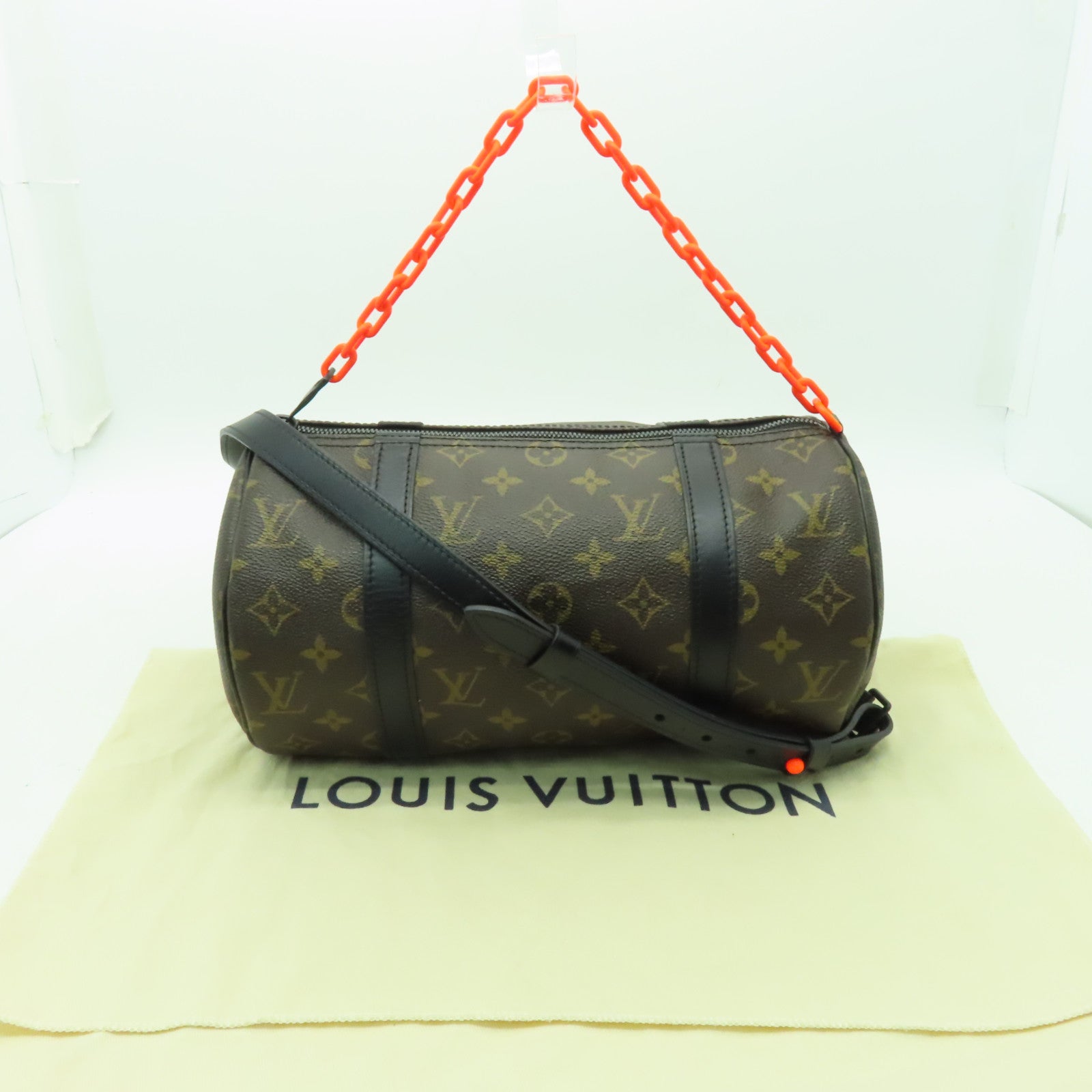 LOUIS VUITTON 【激減優惠】Monogram Macassar Messenger Mini Polochon手挽肩背兩用袋棕色/黒色