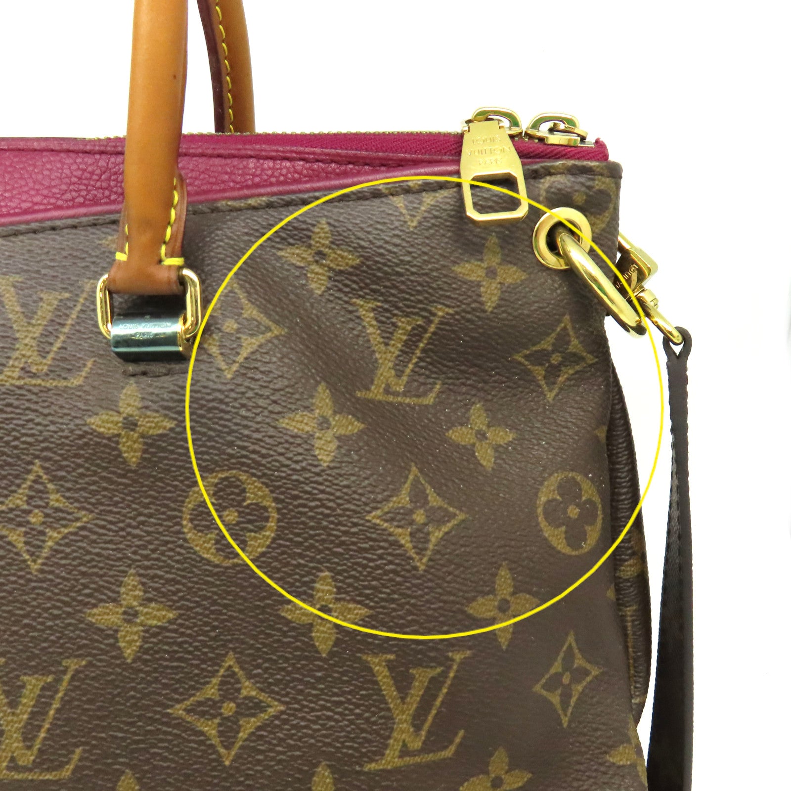 LOUIS VUITTON Monogram Pallas MM 2Way Shoulder Bag手挽肩背兩用袋啡色/酒紅色